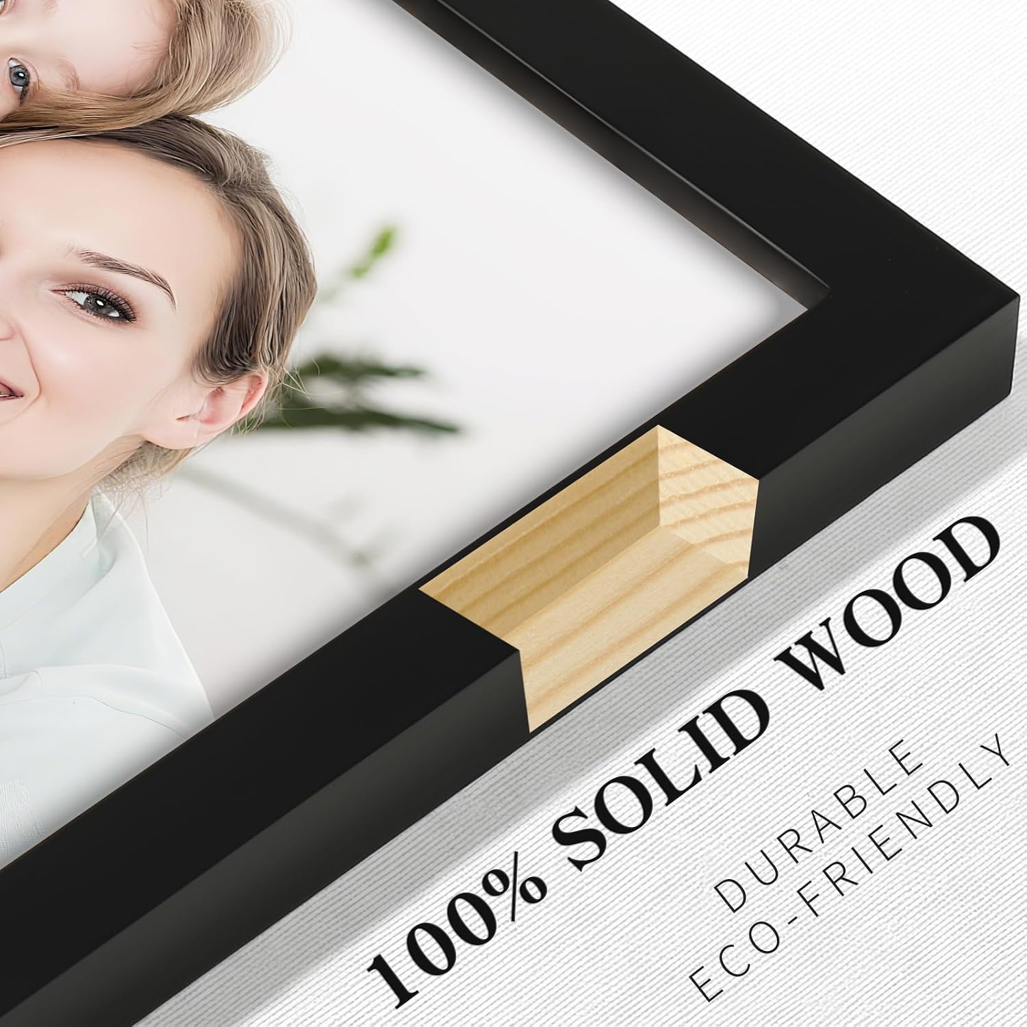 Picture Frames 8x8 2 Pack Made of Solid Wood Black for Wall Mounting and Tabletop Display