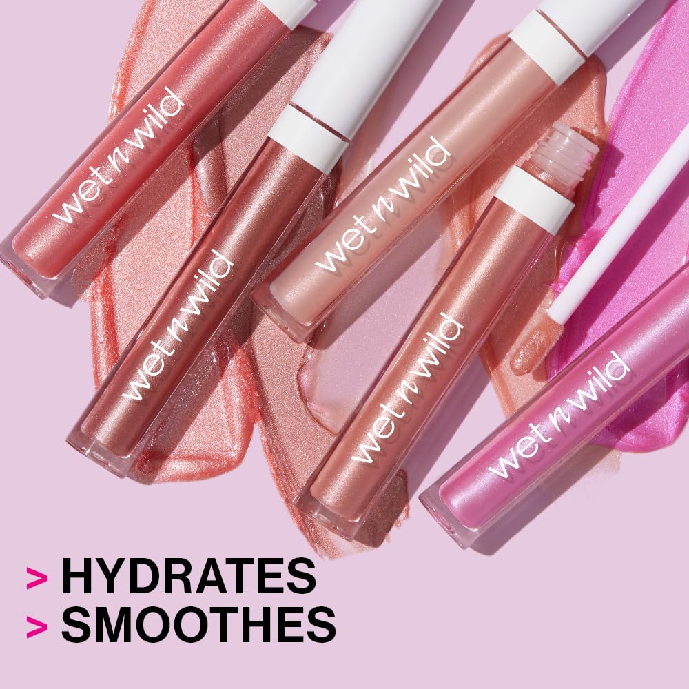 wet n wild MegaSlicks Lip Gloss, Ultra-Glossy, Vitamin-E Enriched, Ultra-Gloss High Shine Moisturizing, Cruelty-Free & Vegan - Bronze Berry