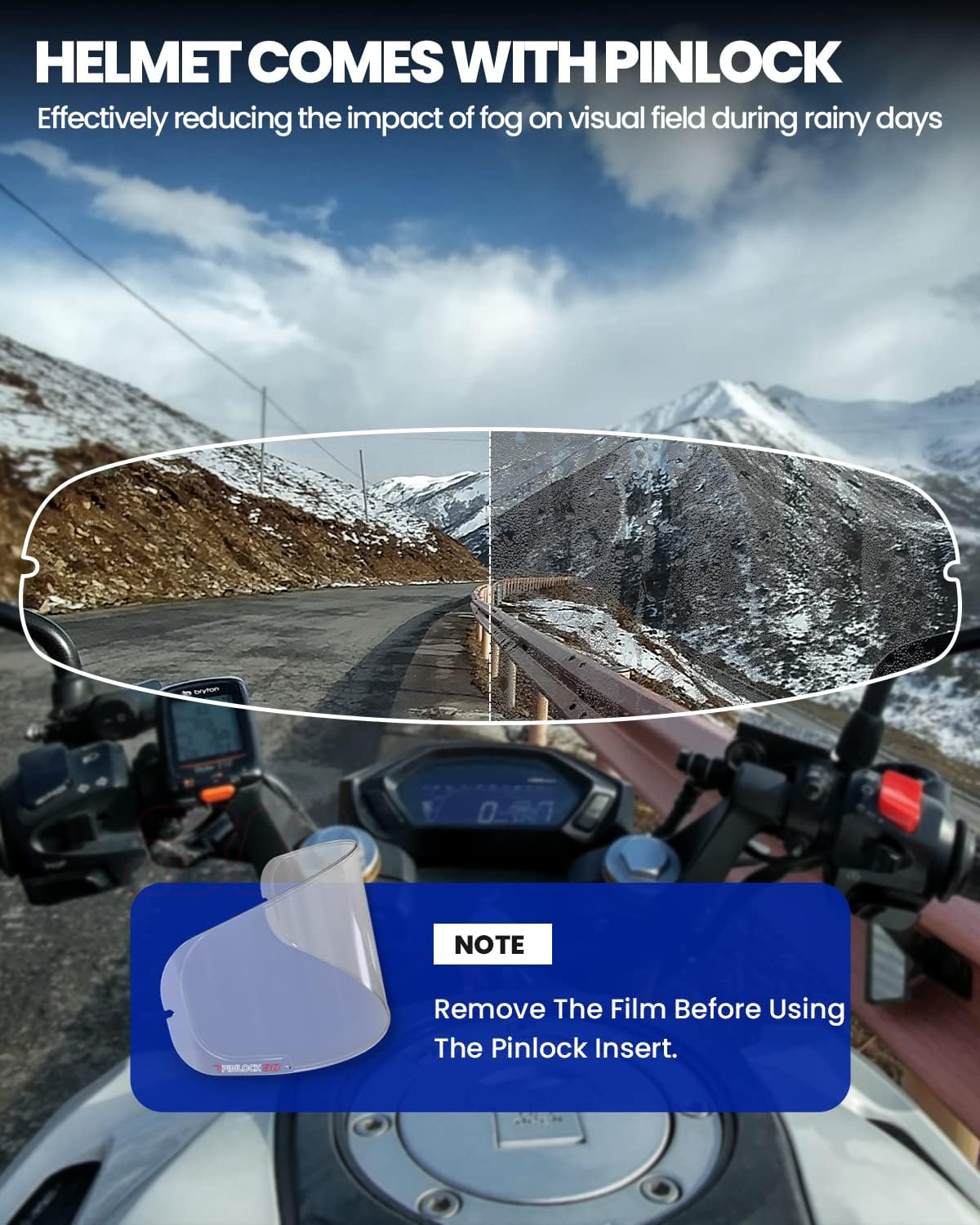 ILM Motorcycle Full Face Modular ATV Helmet Three in One Snowmobile Casco with Pinlock Anti Fog Visor for Men Women DOT Model 909F