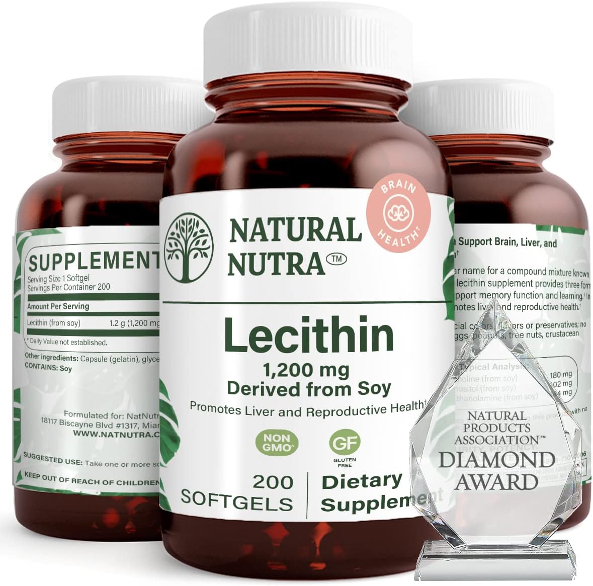 Natural Nutra Soy Lecithin 1200mg Supplement, 100 Soy Lecithin Softgels | Brain & Liver Support, Memory Support, Soy Lecithin Breastfeeding Formula