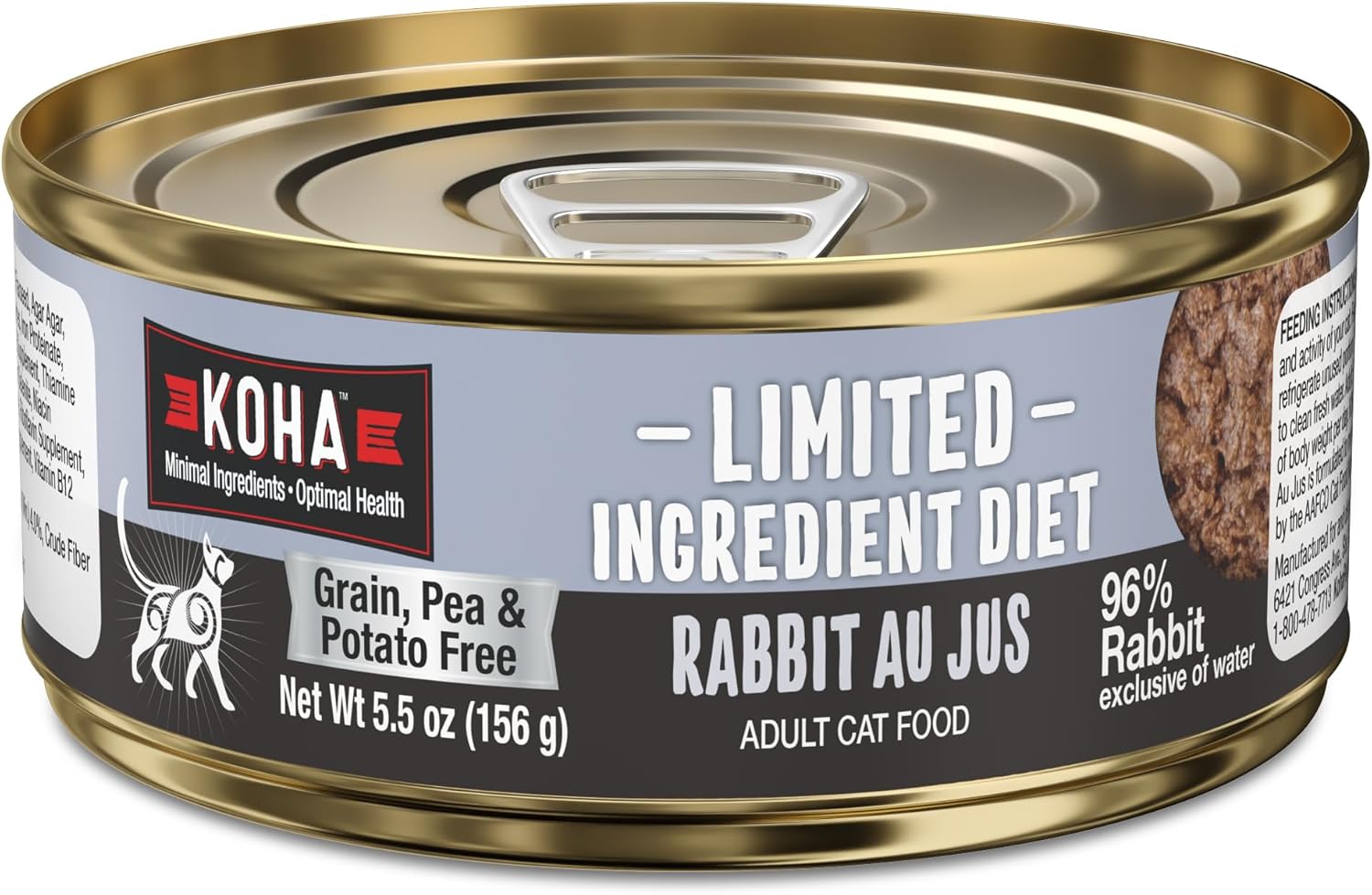 KOHA Limited Ingredient Diet Chicken Pate for Cats, 5.5oz Pack of 24 | Single meat protein, sensitive stomach formula, no fillers, limited ingredient wet cat food, made in USA