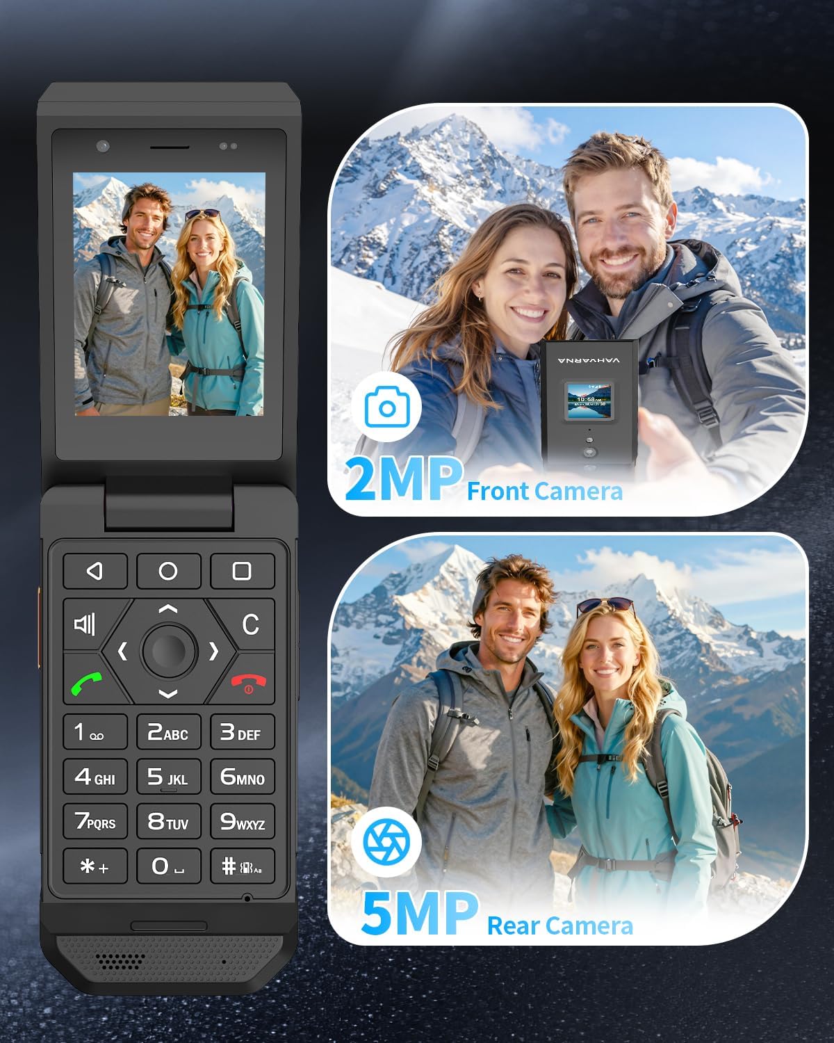 Rugged Flip Phone Unlocked, 4G LTE 2.8'' Touchscreen Smart Cell Phone Android 11, 100dB Speaker GPS MIL-STD IP68 Waterproof Dust-proof Drop-proof