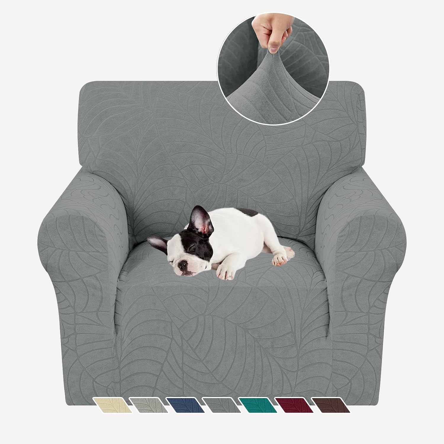 YEMYHOM Couch Cover Latest Jacquard Design High Stretch Sofa Covers for 2 Cushion Couch