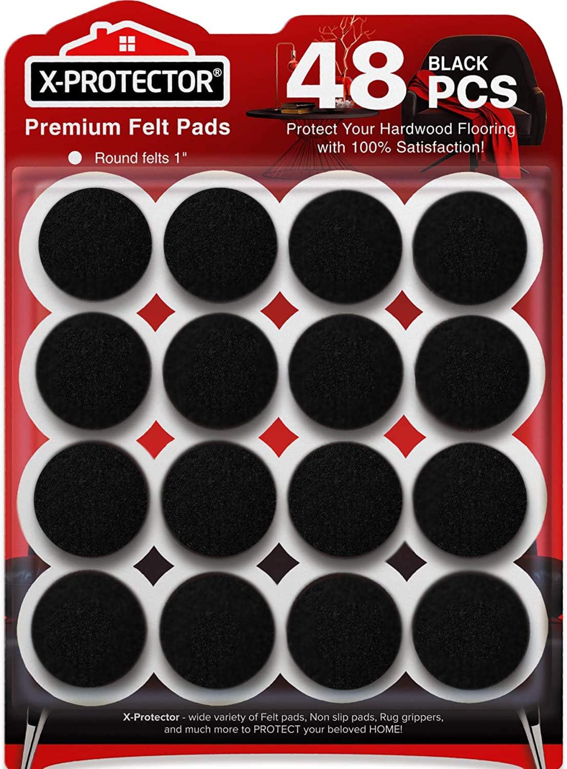 Felt Furniture Pads X-PROTECTOR 133 PCS Premium Furniture Pads - Felt Pads | Furniture Feet Wood Floor Protectors - Protect Your Hardwood & Laminate Flooring! Brown and Beige