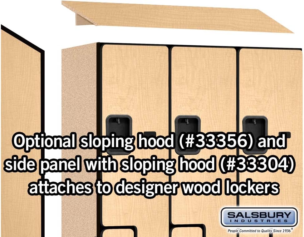 Salsbury Industries 2-Tier S-Style Designer Wood Locker with Three Wide Storage Units, 6-Feet High by 18-Inch Deep, Mahogany