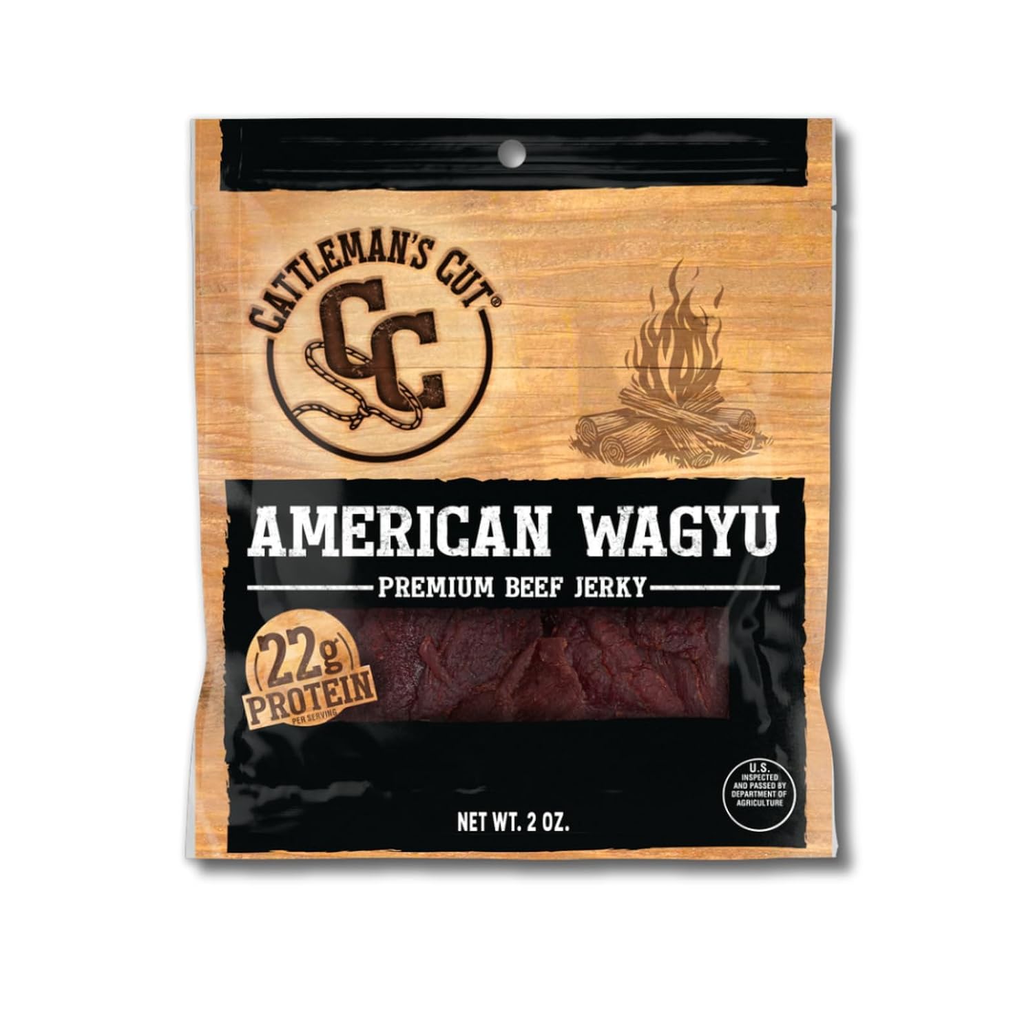 Cattleman's Cut Original Beef Jerky, Premium Marinated Steak High Protein Meat Snacks, Keto Friendly, Gluten Free, Carnivore Travel Snack, Resealable Bag, 10 Ounces
