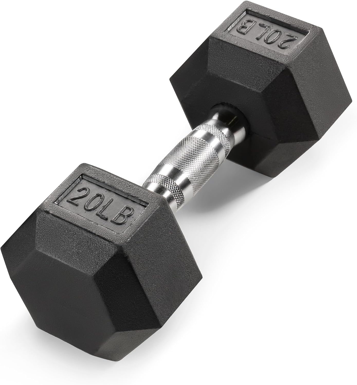 Marcy Classic Rubber Hex Dumbbell with Knurled Grip for Strength Training and Bodybuilding, 5lb - 50lb Single Dumbbell for Exercise & Fitness, Sold Individually