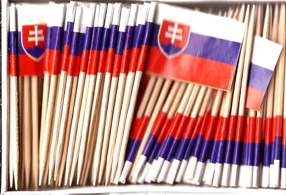 One Box of 100 Nicaragua Toothpick Flags, 100 Small Mini International Flag Cupcake Toothpicks or Cocktail Picks