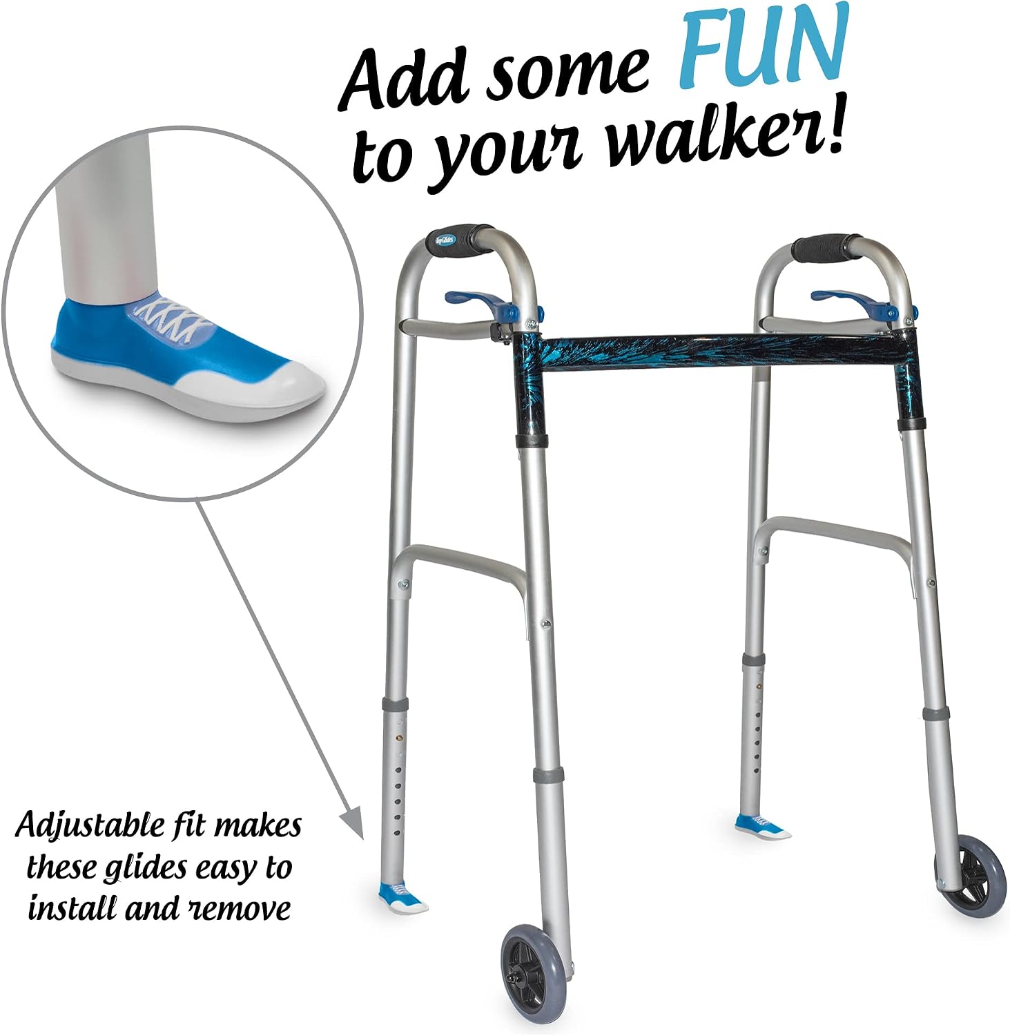 Sneaker Walker Glides for 1" Walker Tubes - Pink - 1 Pair