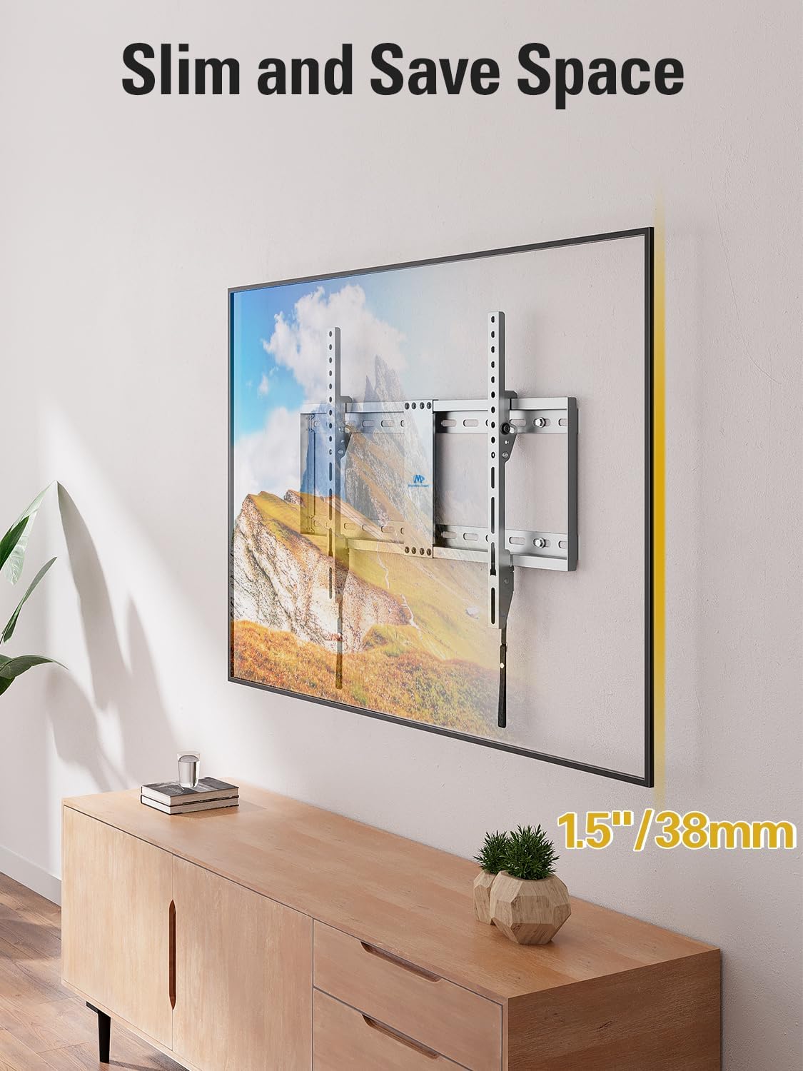 Mounting Dream Tilting TV Wall Mount for Most 37-90 Inch TVs up to 132lbs | Low Profile TV Mount Fits 16", 18", 24" Studs, Max VESA 600x400mm, Wall Mount TV Bracket with Quick Lock & Release, MD2268-LK