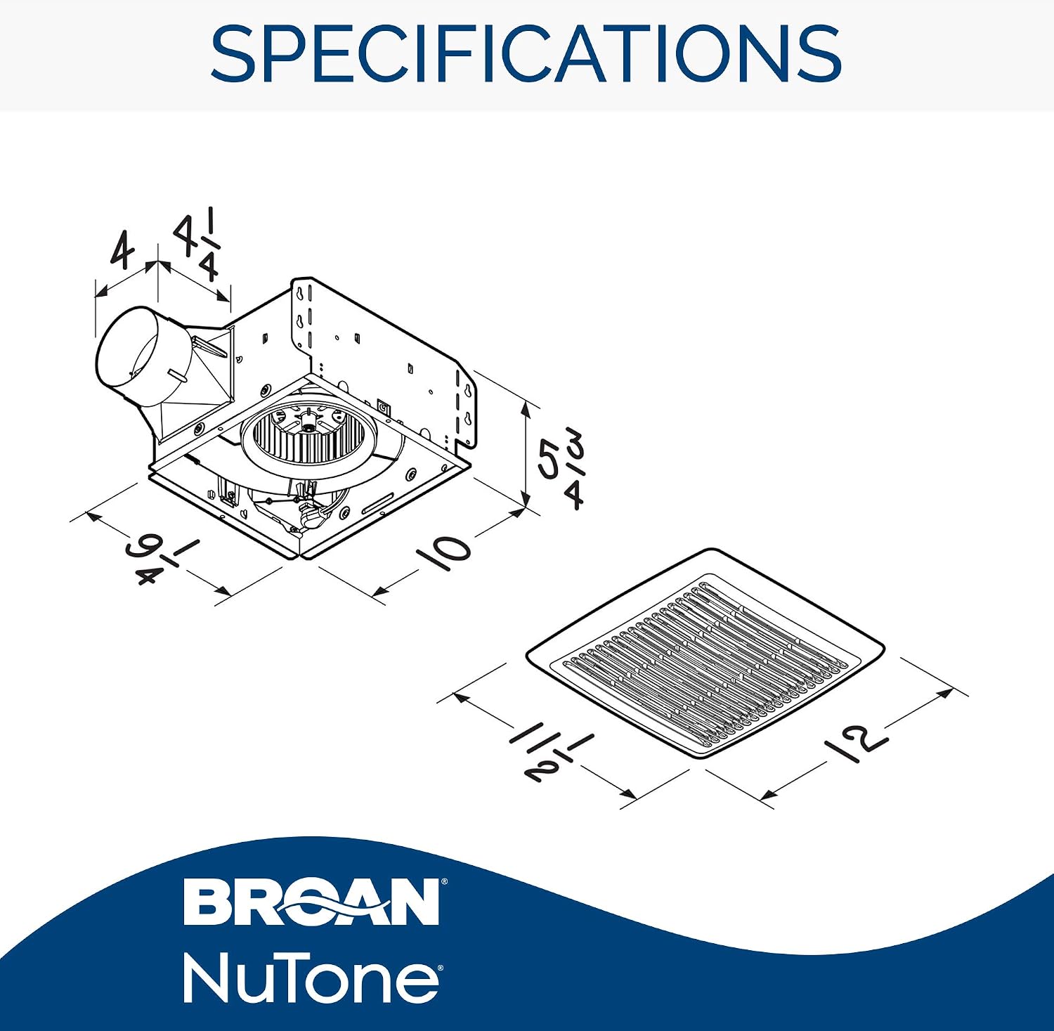 Broan-NuTone Bathroom Exhaust Fan, Easy Install, Powerful 110 CFM, Quiet 1.0 Sones, Energy Star