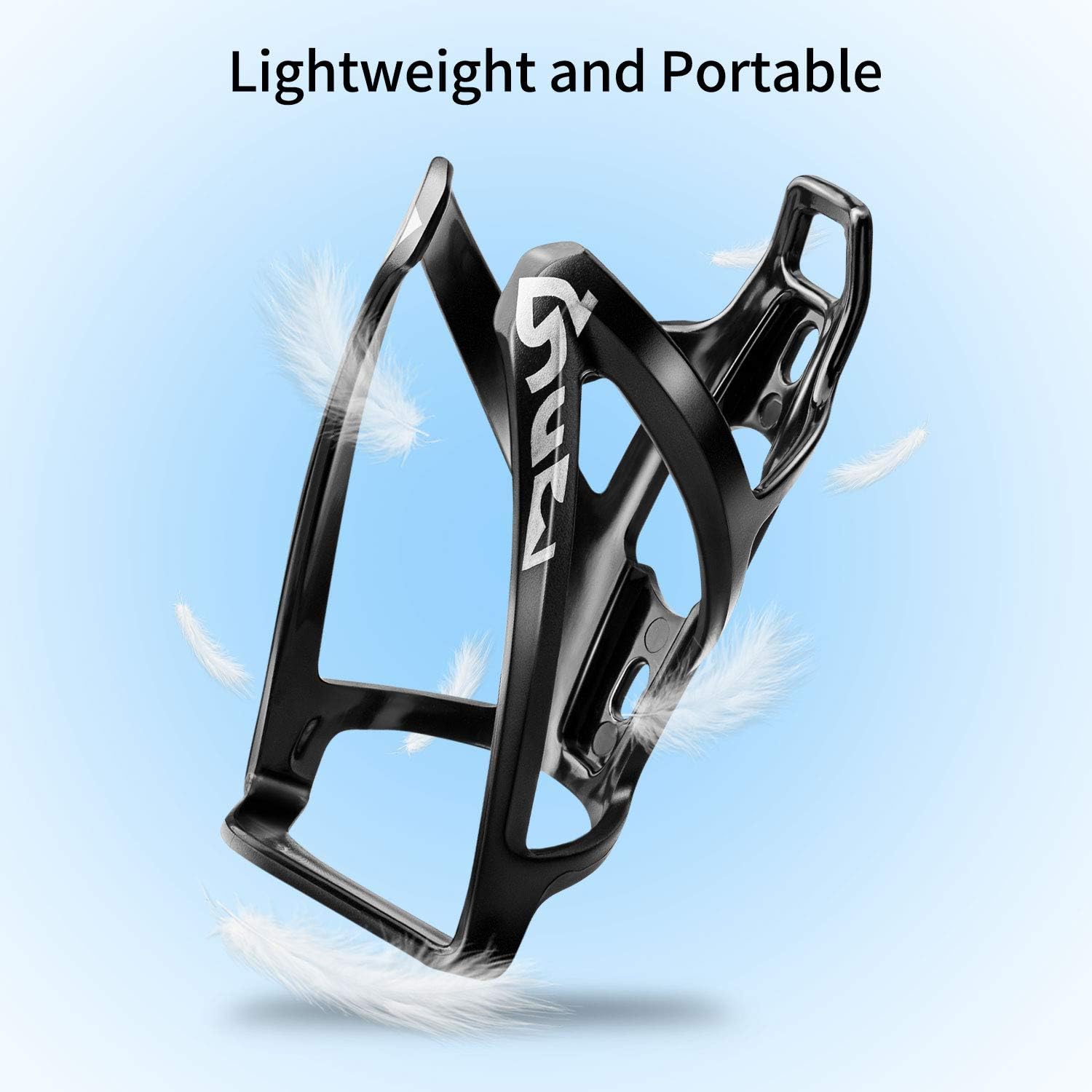 Suruid Bike Water Bottle Cage Ultra-Light Bicycle Bottle Holder Universal Bike Cup Holder Rack for Bicycle, Cycling, MTB, Road/Mountain Bikes 2 Pack - Black