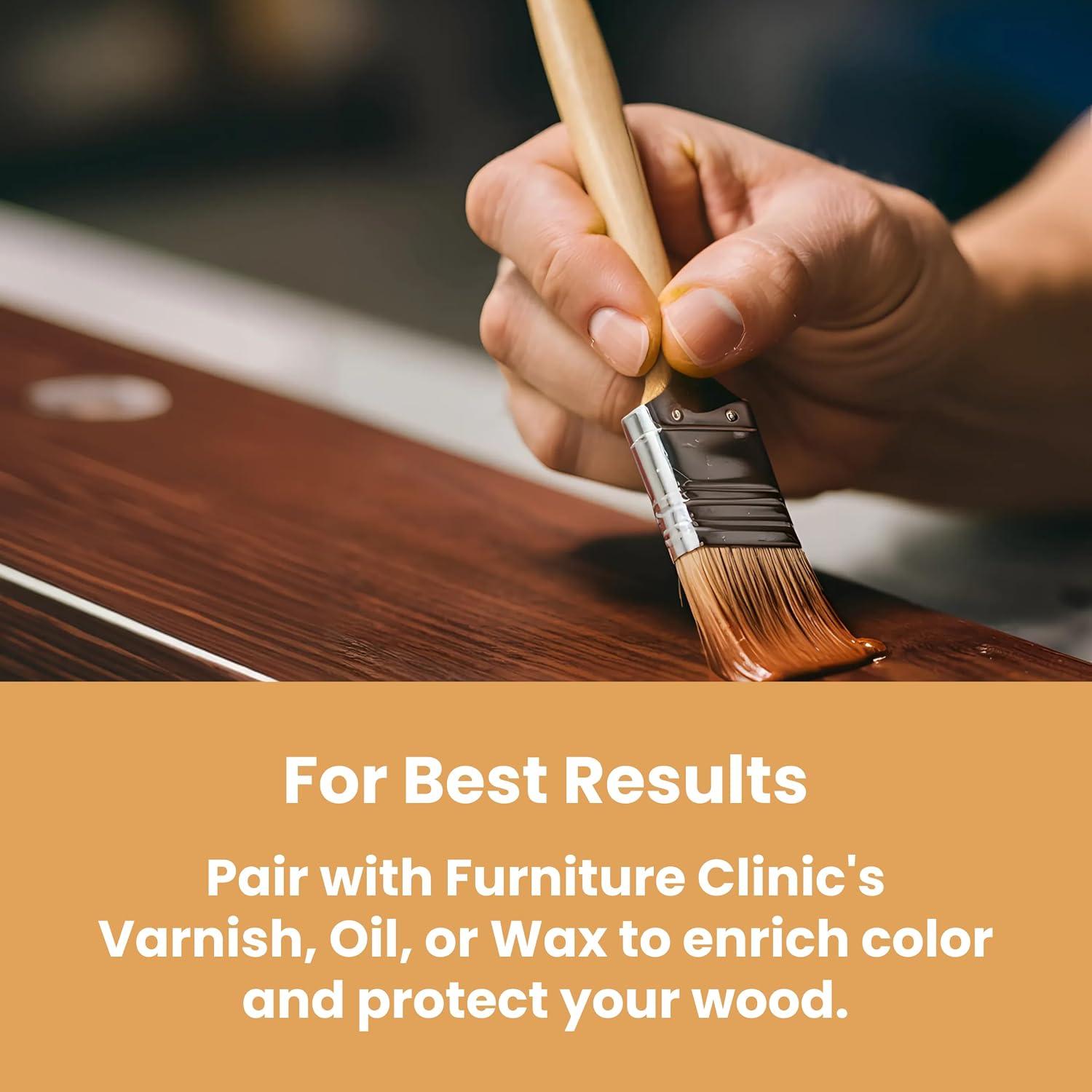 Furniture Clinic Wood Stain | Teak | Water Based | Fast Drying, Low Odor