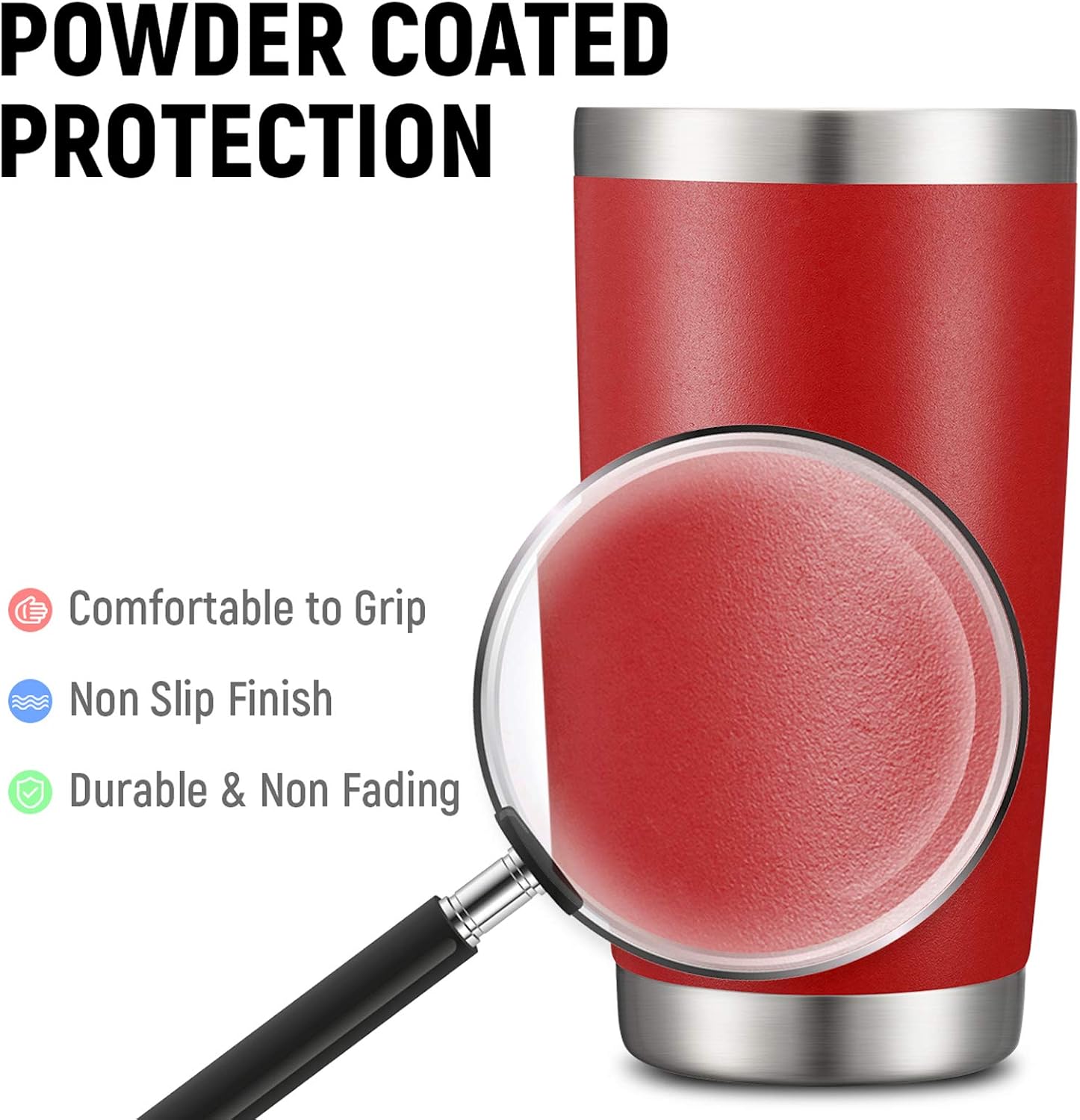 COMOOO 20oz Double Wall Vacuum Insulated Travel Mug
