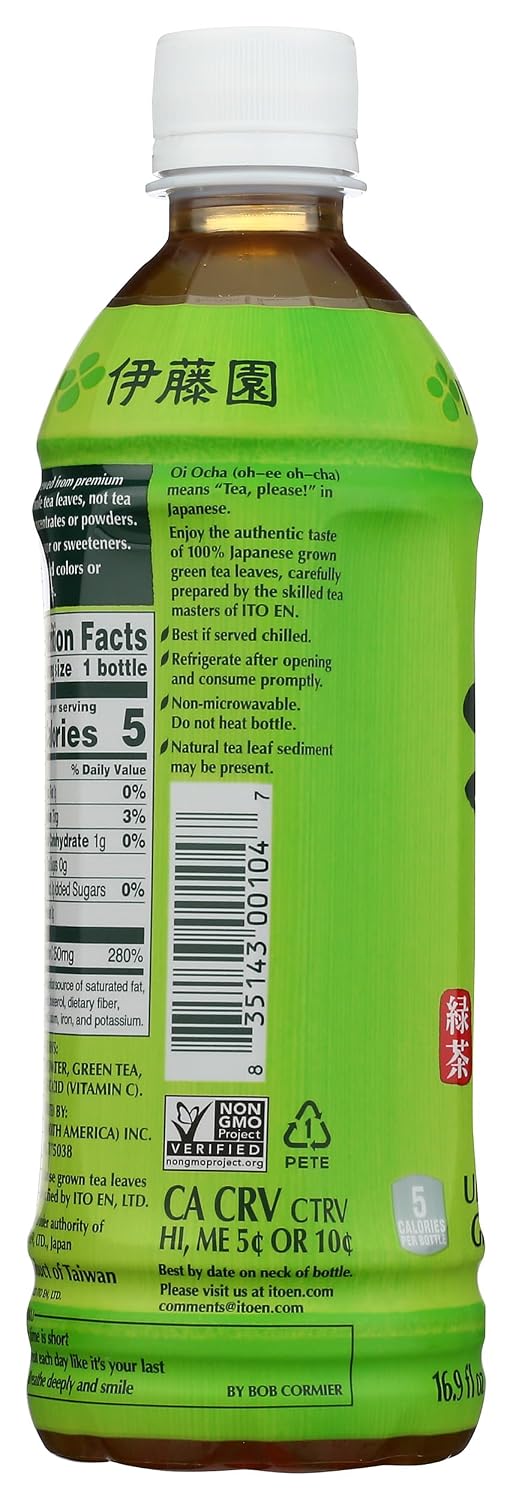 Ito En, Tea Green Japanese Oi Ocha Unsweetened, 16.9 Fl Oz