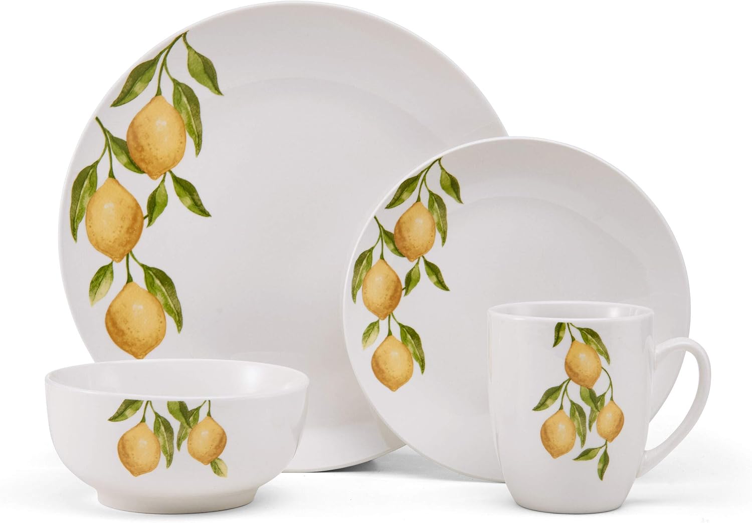 Studio Nova Kendall 16 Piece Dinnerware Set - White Porcelain Modern Tableware with Coupe Shapes & Unique Rim Design - Includes Dinner Plates Bowls