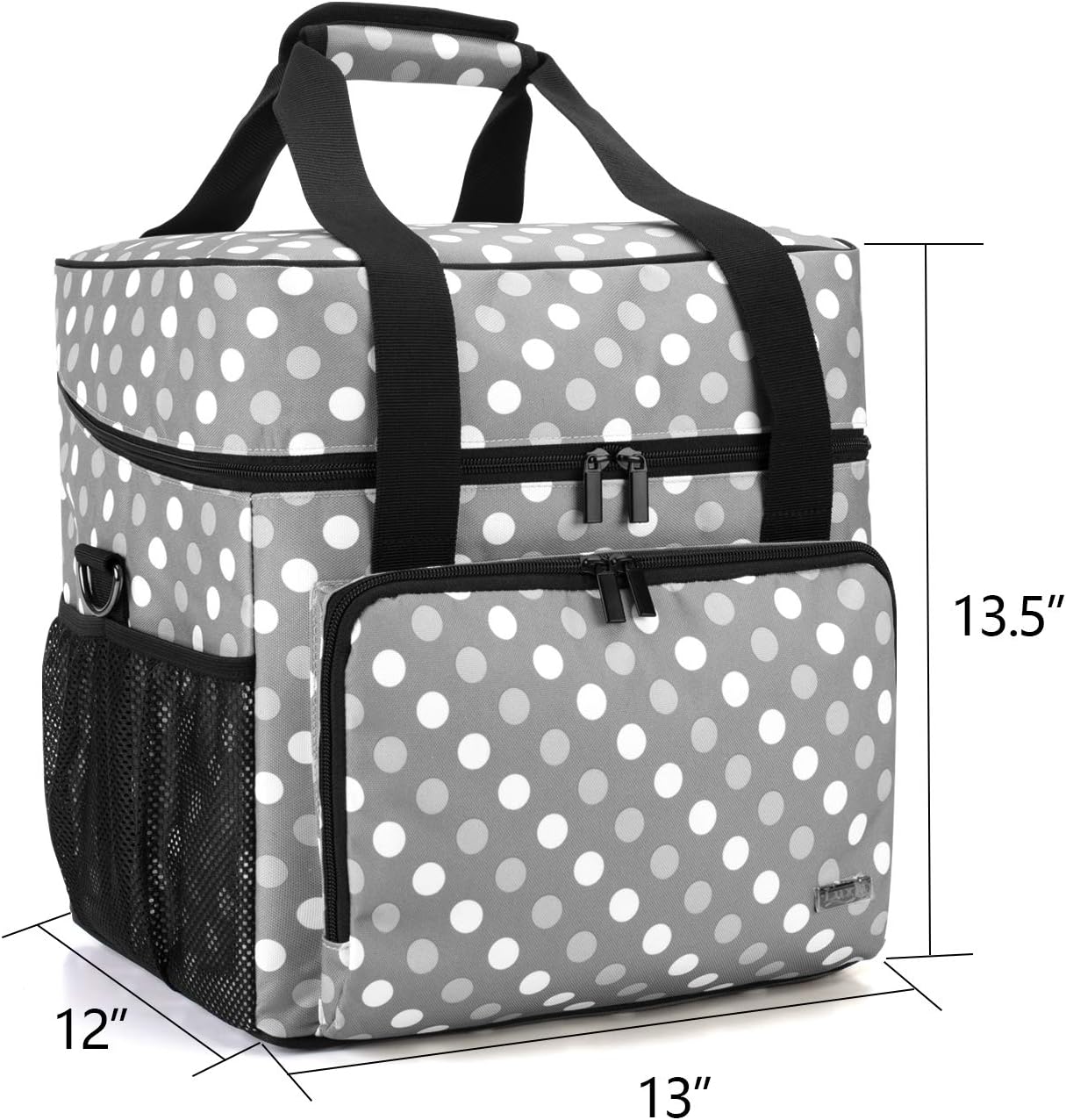 LUXJA Serger Machine Carrying Case with Bottom Wooden Board, Gray