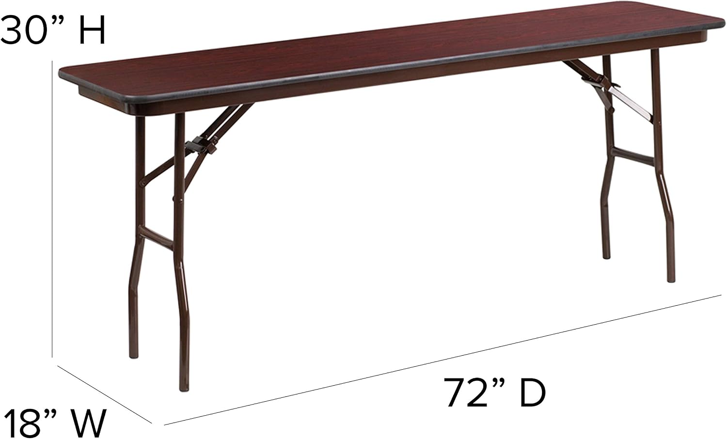 EMMA + OLIVER 6-Foot Mahogany Melamine Laminate Folding Training/Seminar | Table, Event Table