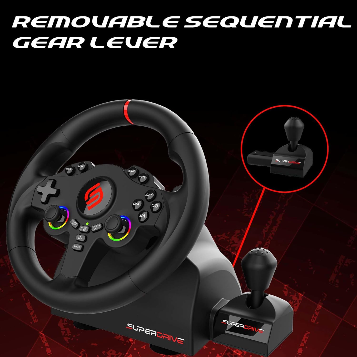 SUBSONIC Racing SV250 Gaming Steering Wheel Switch 2, PS4, Xbox & PC – 180°