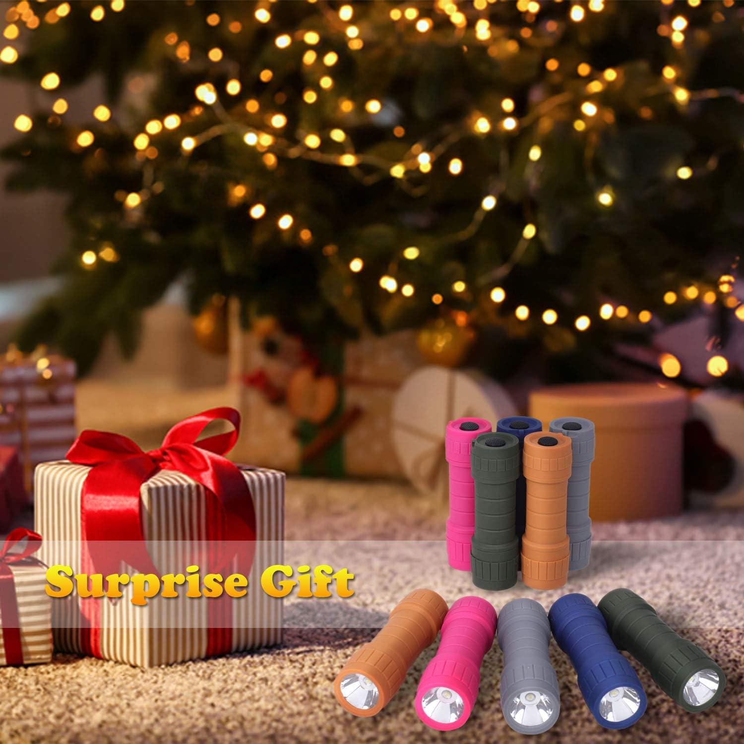 10-Pack Mini LED Flashlight Set | Super Bright Small Flashlights, 30 AAA Batteries are Pre-Installed, Ideal for Teaching, Camping and Emergency