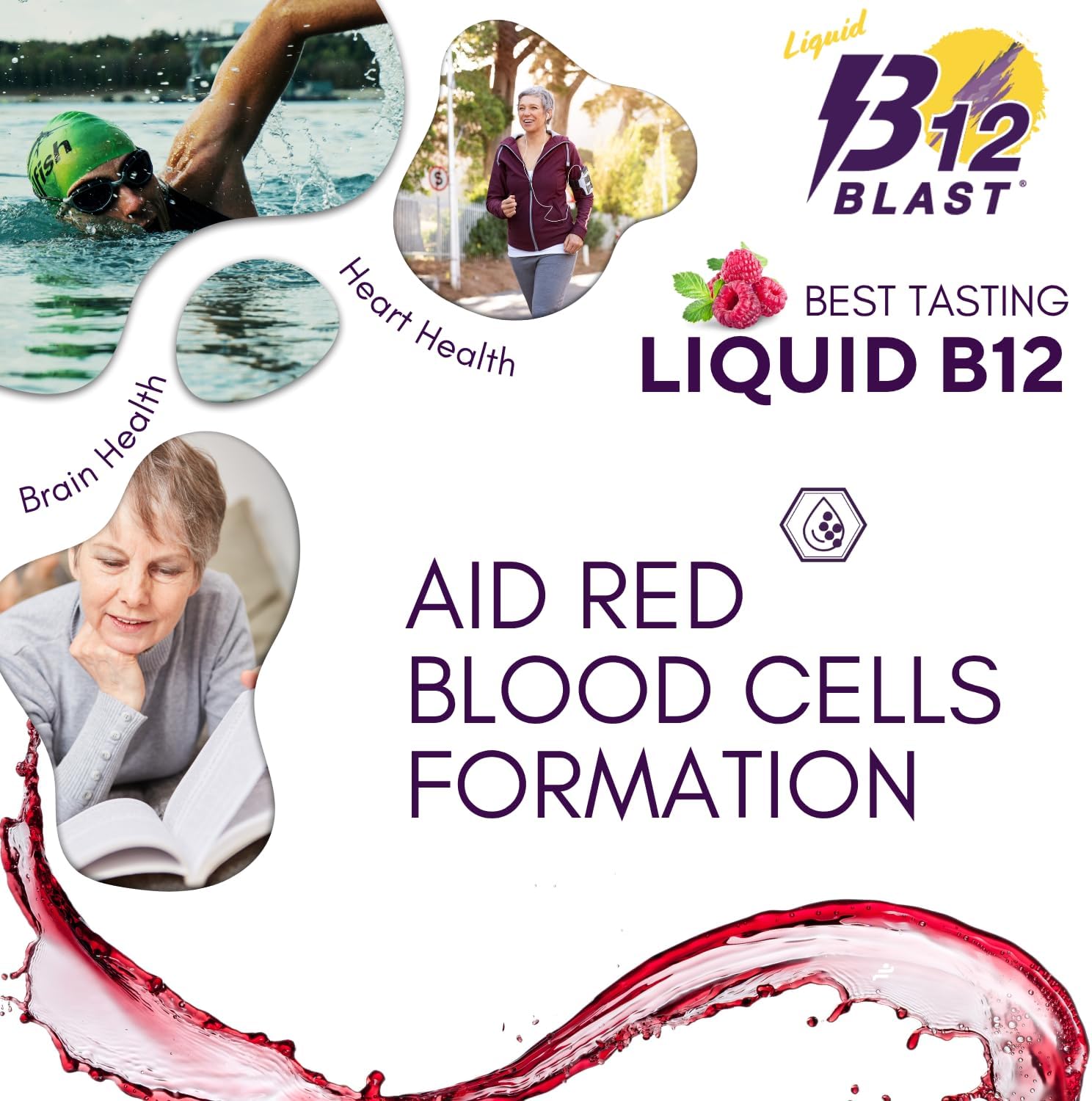 Bricker Labs B12 Blast Methylcobalamin 1000mcg, Great Tasting Sublingual Liquid Energy Vitamins -Vegan B12 Vitamins, Sustained Energy and Cellular Energy Supplement - 59-Day Servings