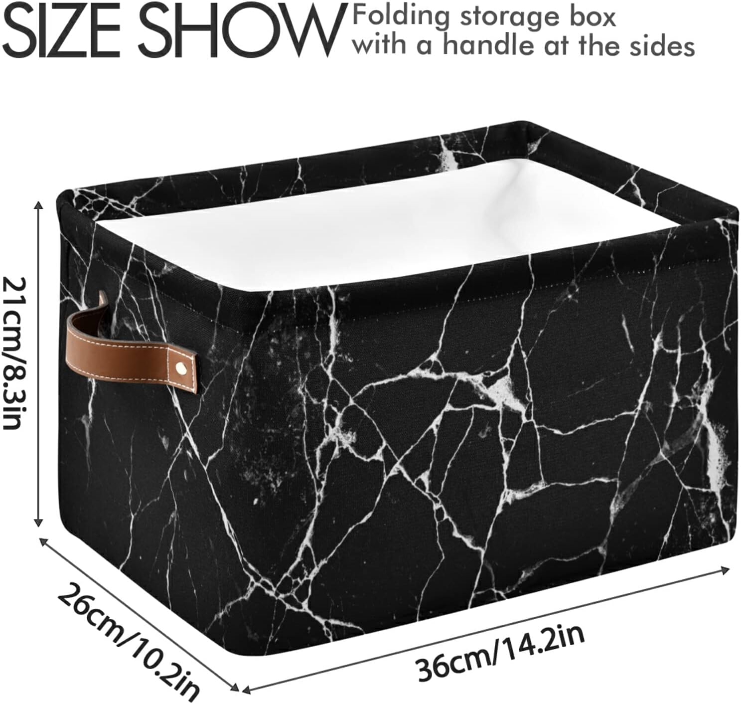 Cute Bee Square Storage Basket Bin Canvas Fabric Compressible Organizer Basket with Handle for Bedroom Nursery Office, 1PCS