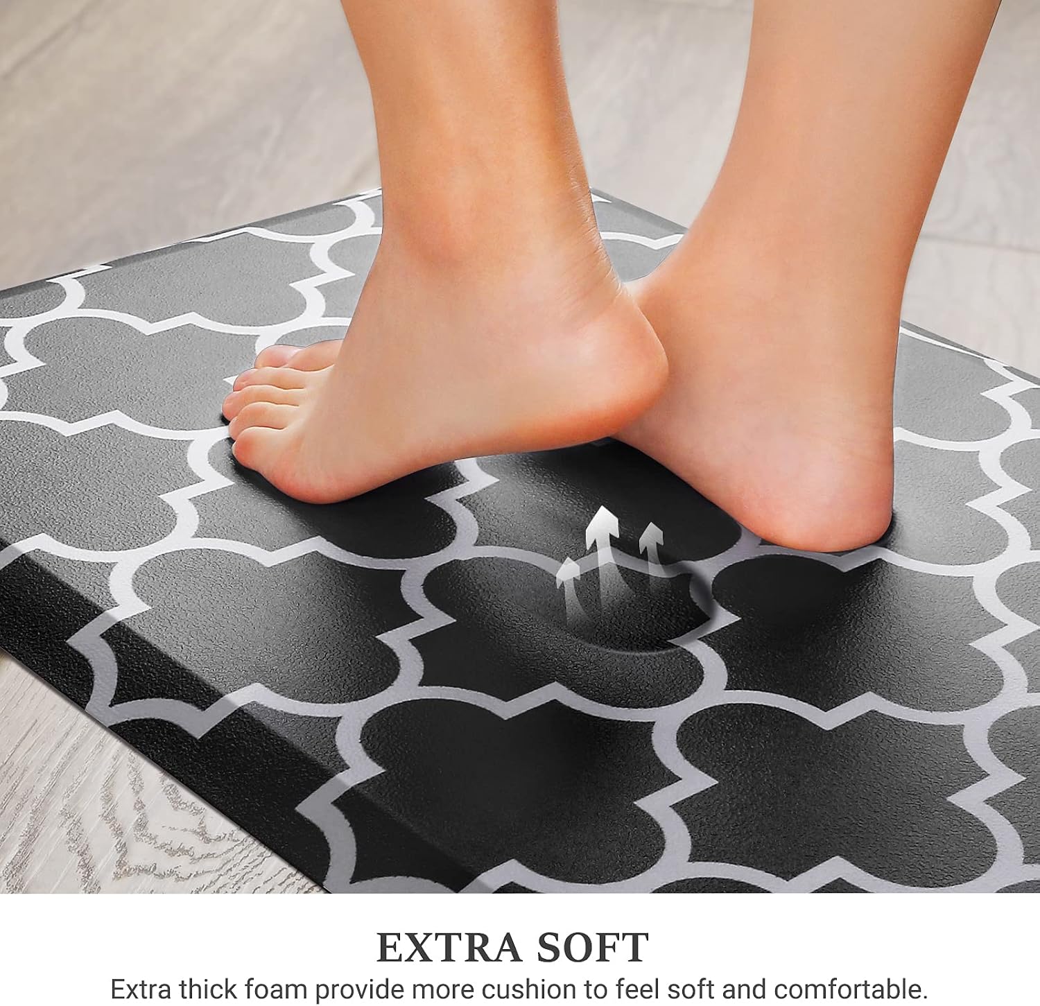 WISELIFE Kitchen Mats and Rugs Cushioned Anti-Fatigue, 17.3"x 60", Grey