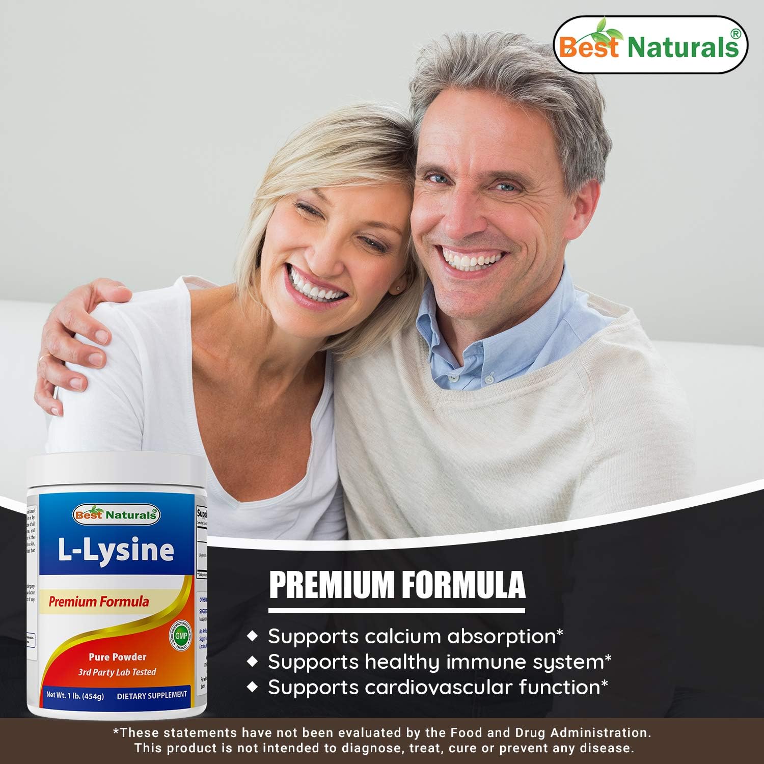 Best Naturals Lysine Powder, 1 Pound - 100% Pure (1 LB (Pack of 1))