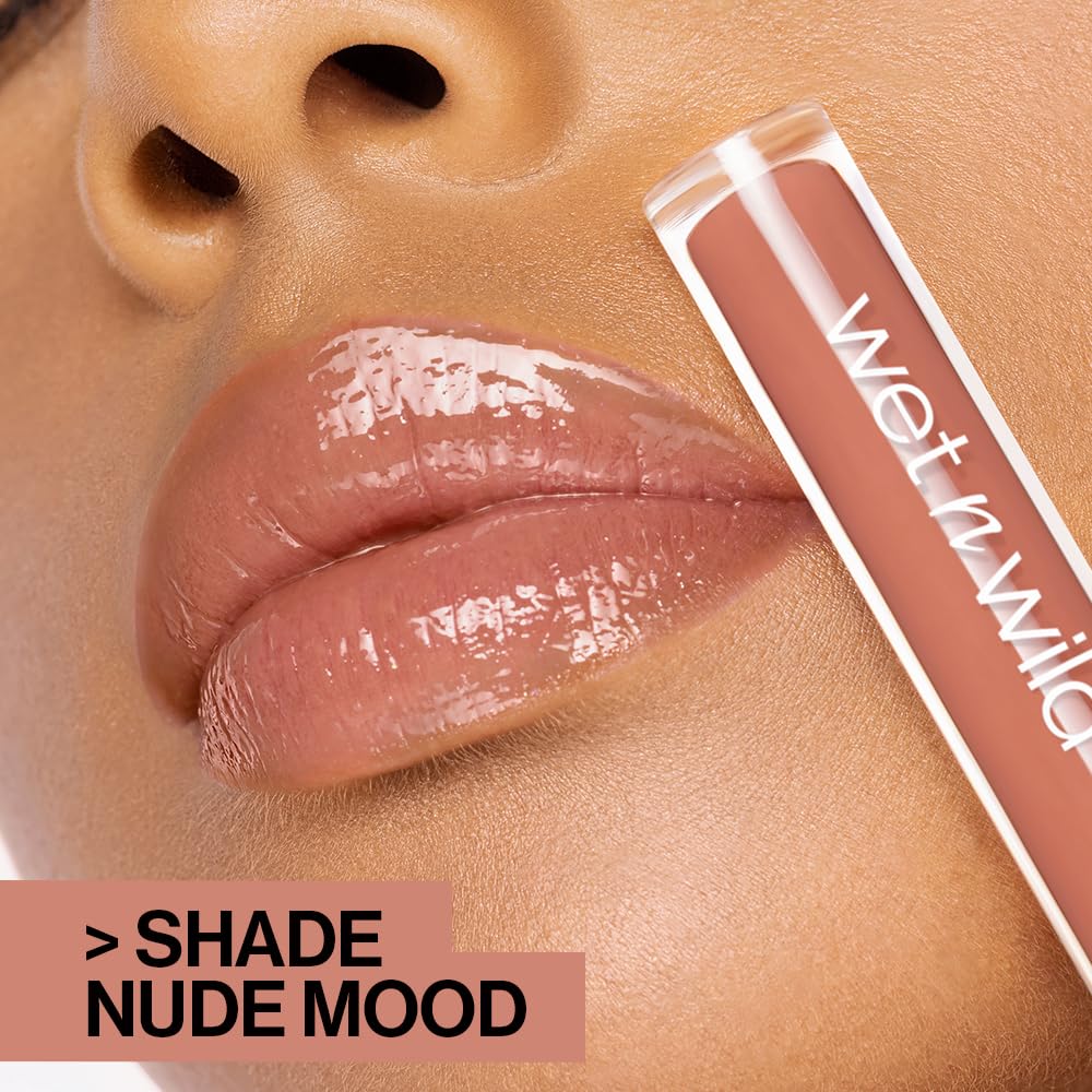 wet n wild MegaSlicks Lip Gloss, Ultra-Glossy, Vitamin-E Enriched, Ultra-Gloss High Shine Moisturizing, Cruelty-Free & Vegan - Bronze Berry