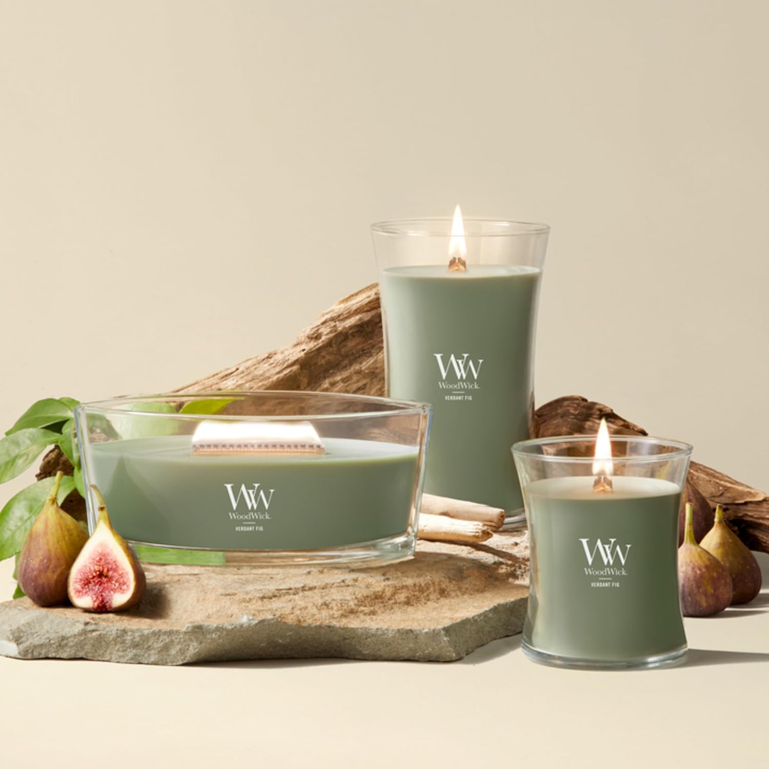 WoodWick Fireside Holiday Candle Gifts for Women and Men, 9.7 oz Medium Hourglass Candle with Crackling Wick