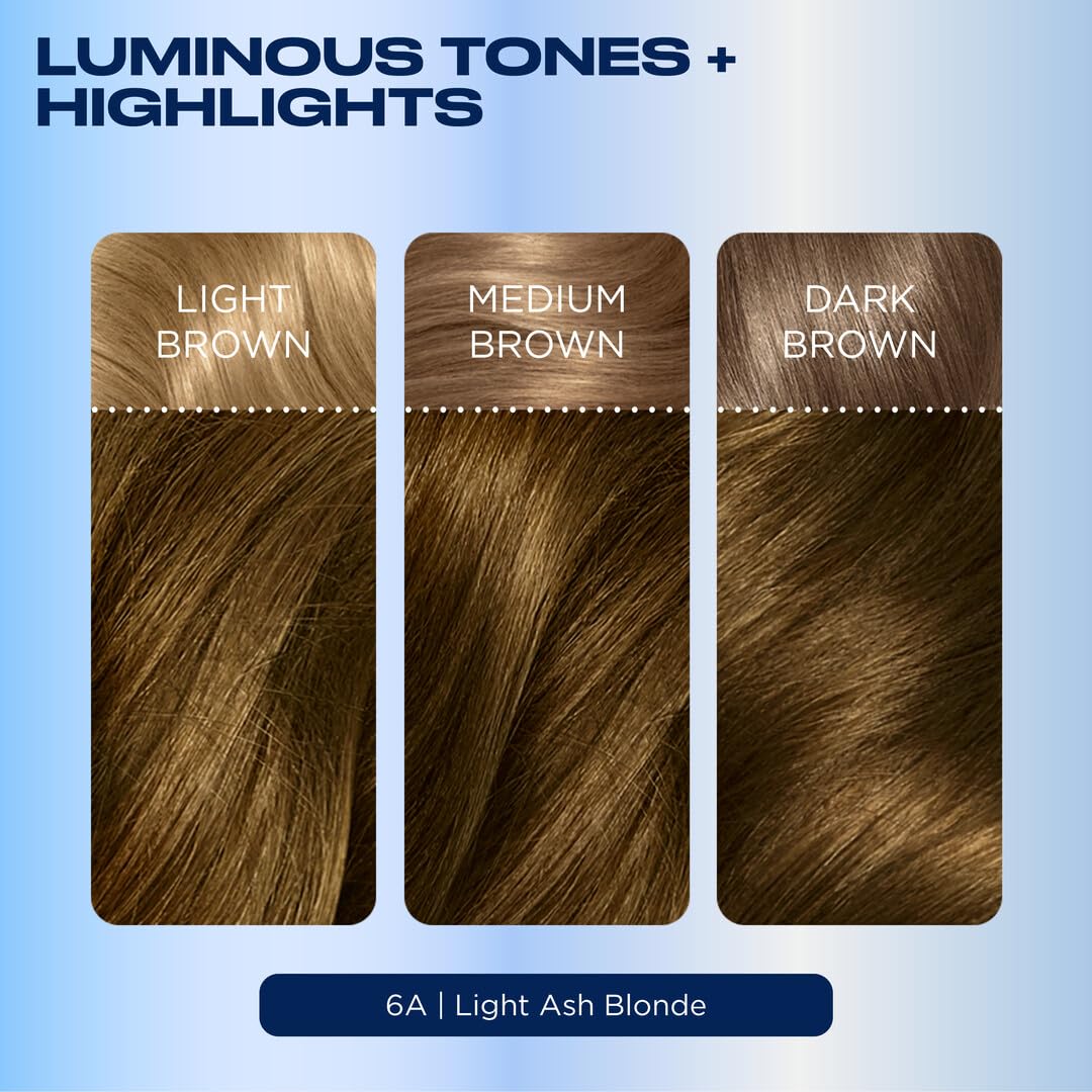 Clairol Nice'n Easy Permanent Hair Dye, 6A Light Ash Brown | Pack of 3