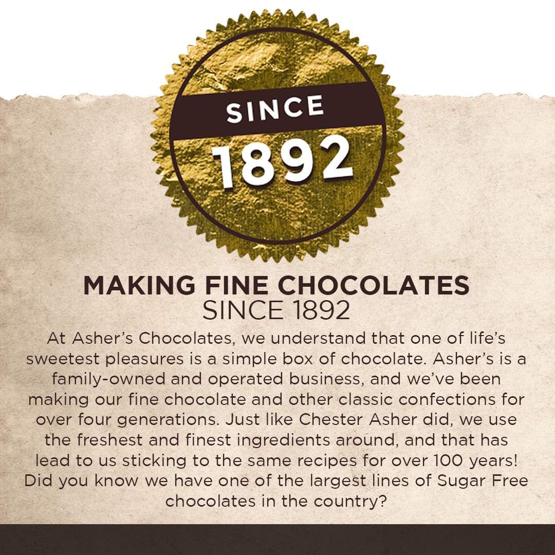 Asher's Chocolates, Gourmet Chocolate Covered Almond Bark, Sweet and Salty Candy with Almonds, Small Batches of Kosher Chocolate, Family Owned Since 1892 (1 Pound, Dark Chocolate)