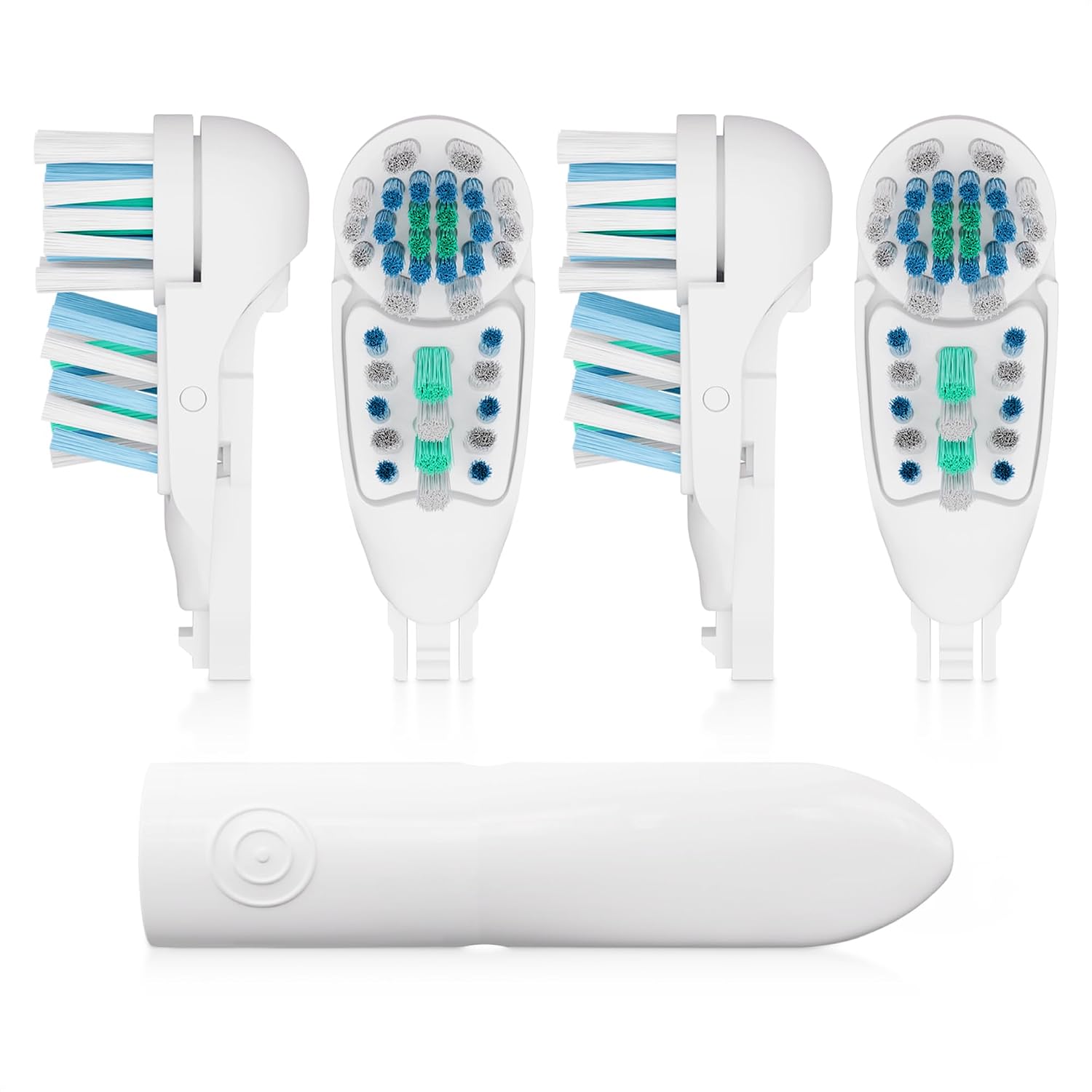 4 Pcs Brush Heads Compatible with Oral-B CrossAction 3733, 4732, 4734