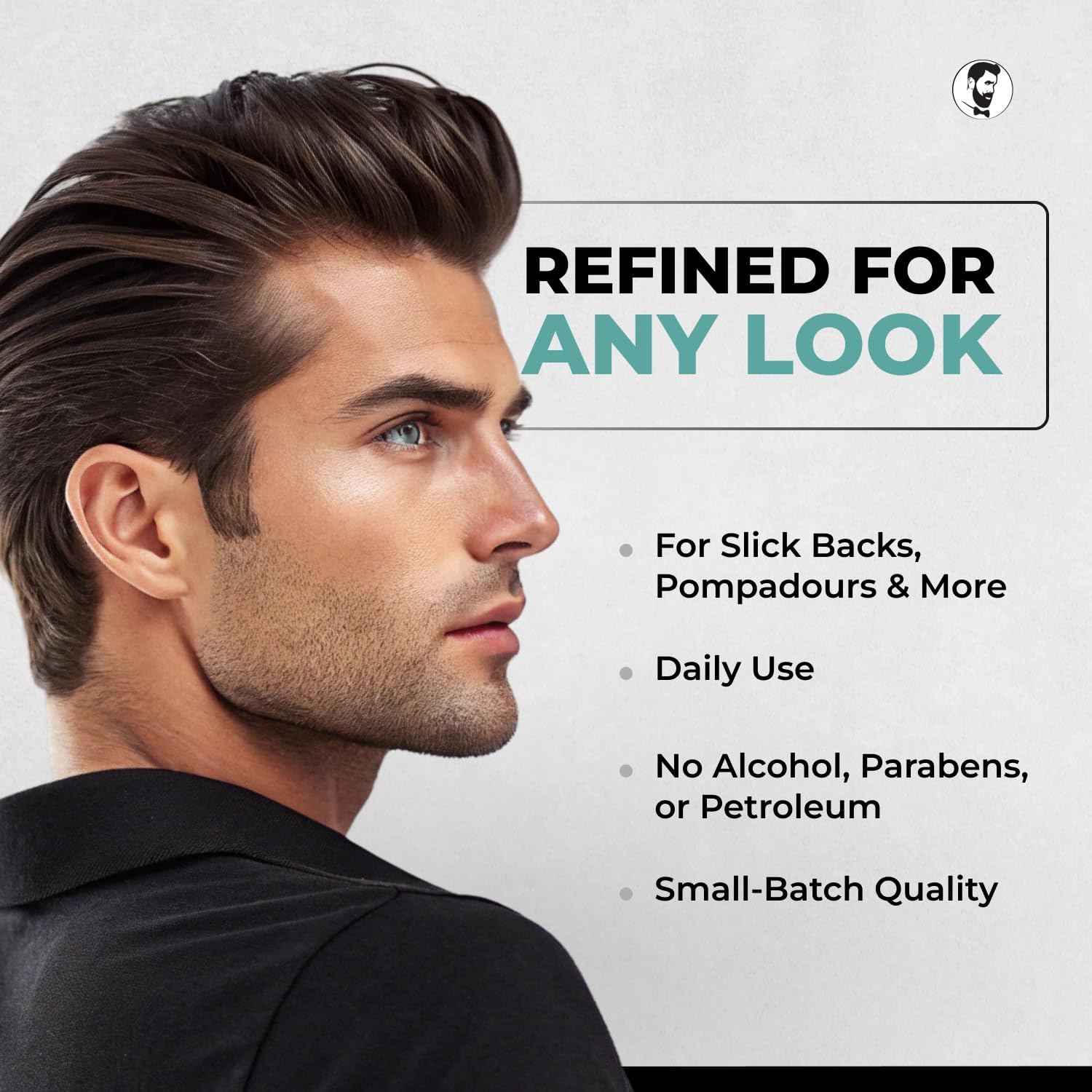 Gentlemen Republic 8oz Refined Hair Gel, 24 Hour Shine and Hold | Humidity resistant, alcohol-free formula that never flakes — professional hold made in the USA
