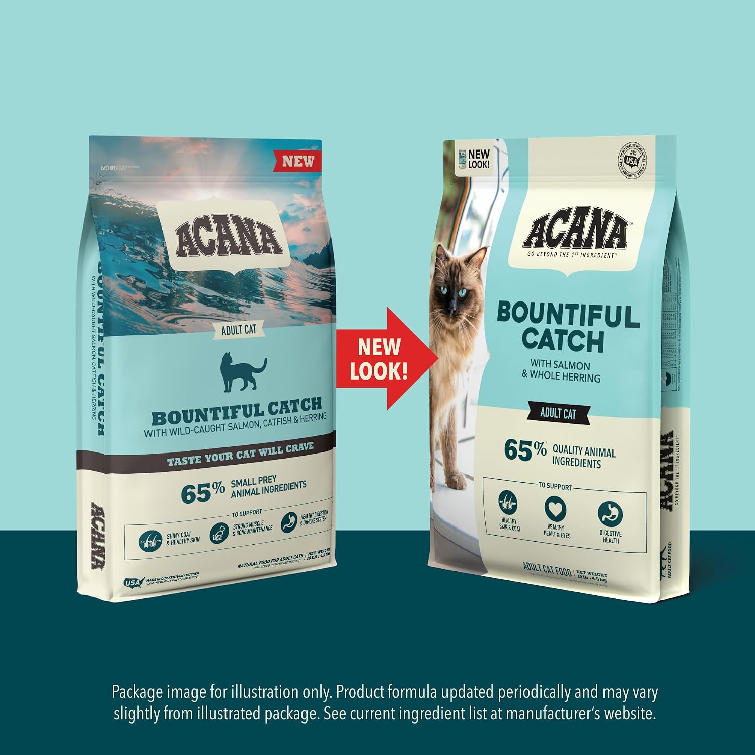 ACANA Dry Cat Food Bountiful Catch Salmon Catfish and Herring 4lb Bag