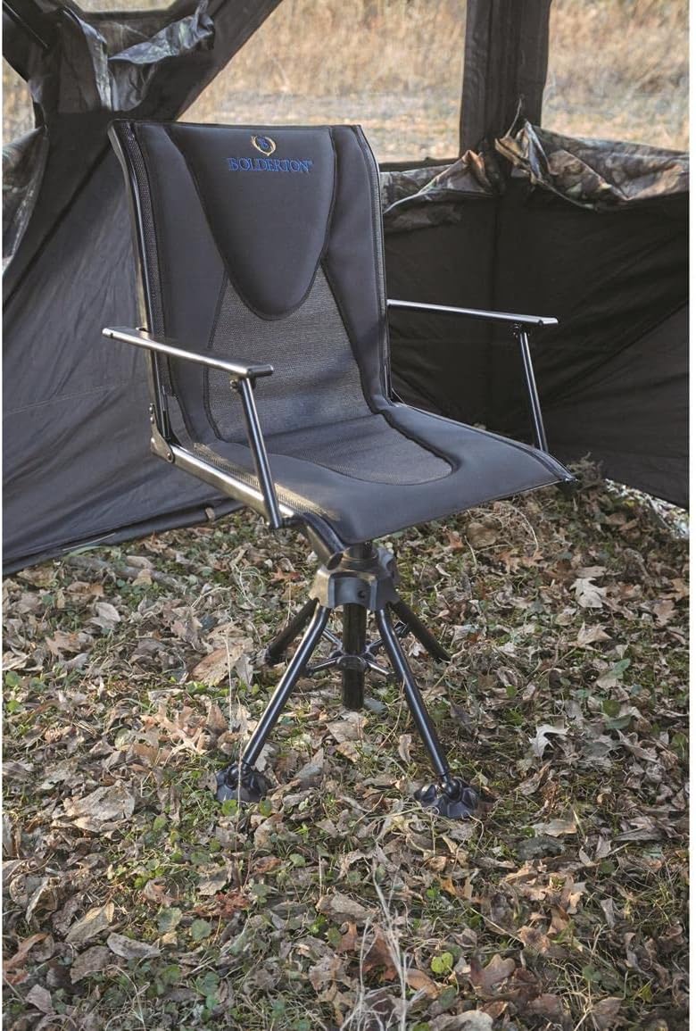 360º Swivel Hunting Blind Chair with Armrests, 300 lbs Capacity, Folding, Lightweight, Portable, Padded Cushion Hunting Seat, Hunt Gear and Equipment