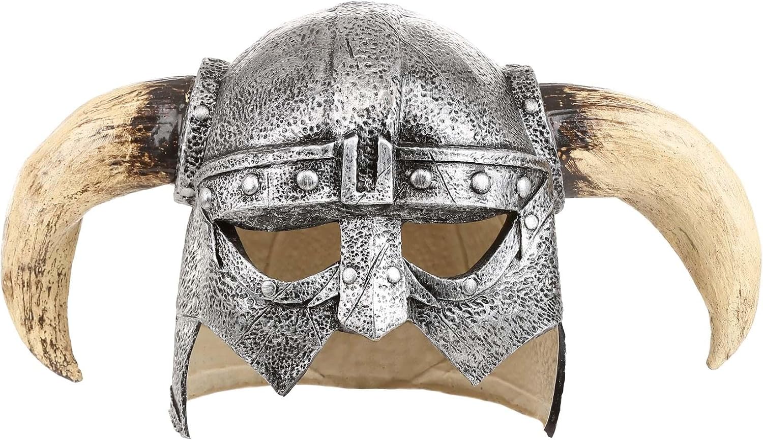 Viking Helmet with Horns for Adults - Half-Head Viking Mask Helmet for Halloween, Renaissance & Norse Barbarian Costumes ST