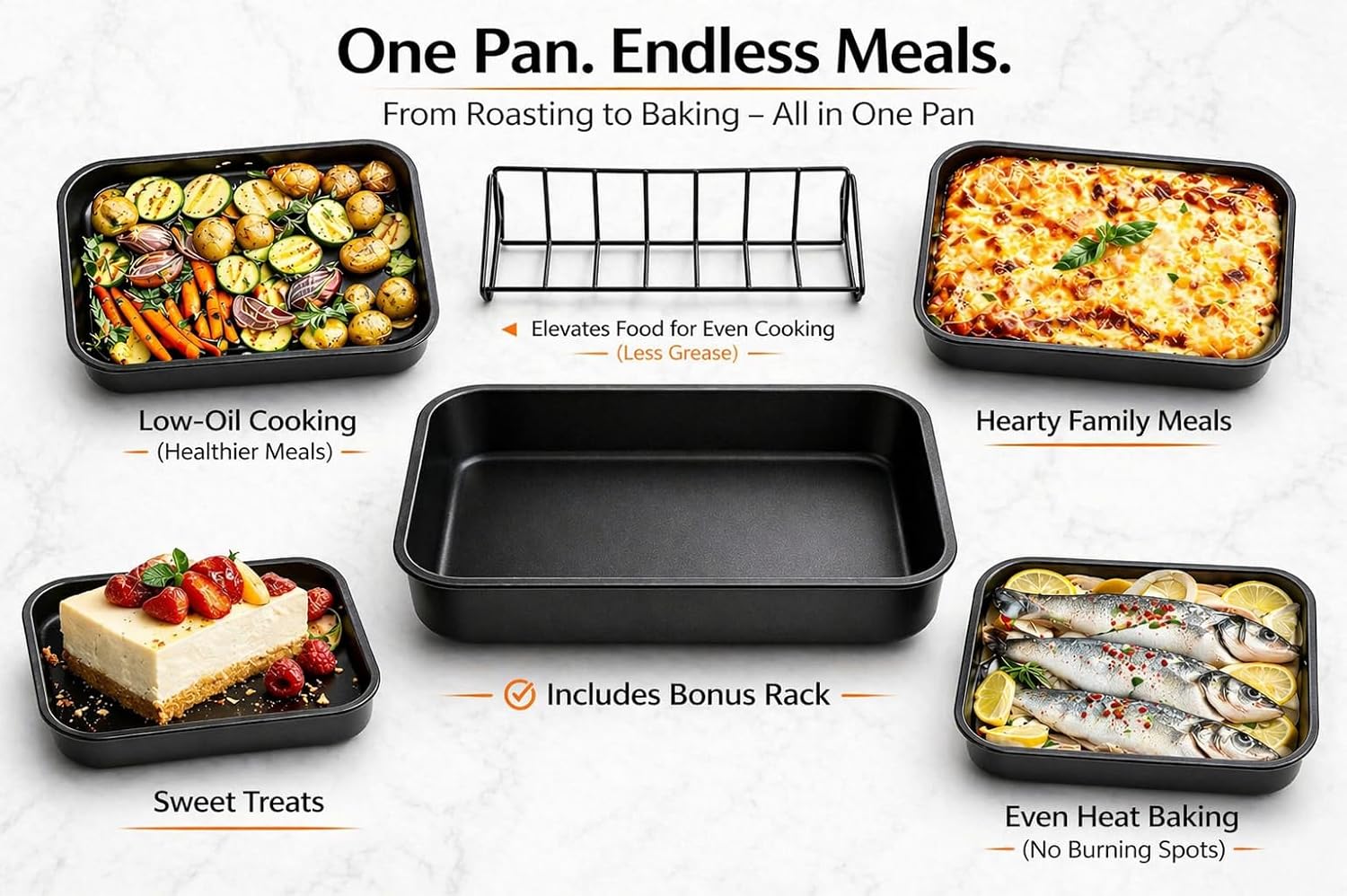 Moss & Stone 12" Deep Nonstick Skillet with Lid, 5 Qt Saute Pan, Oven Safe