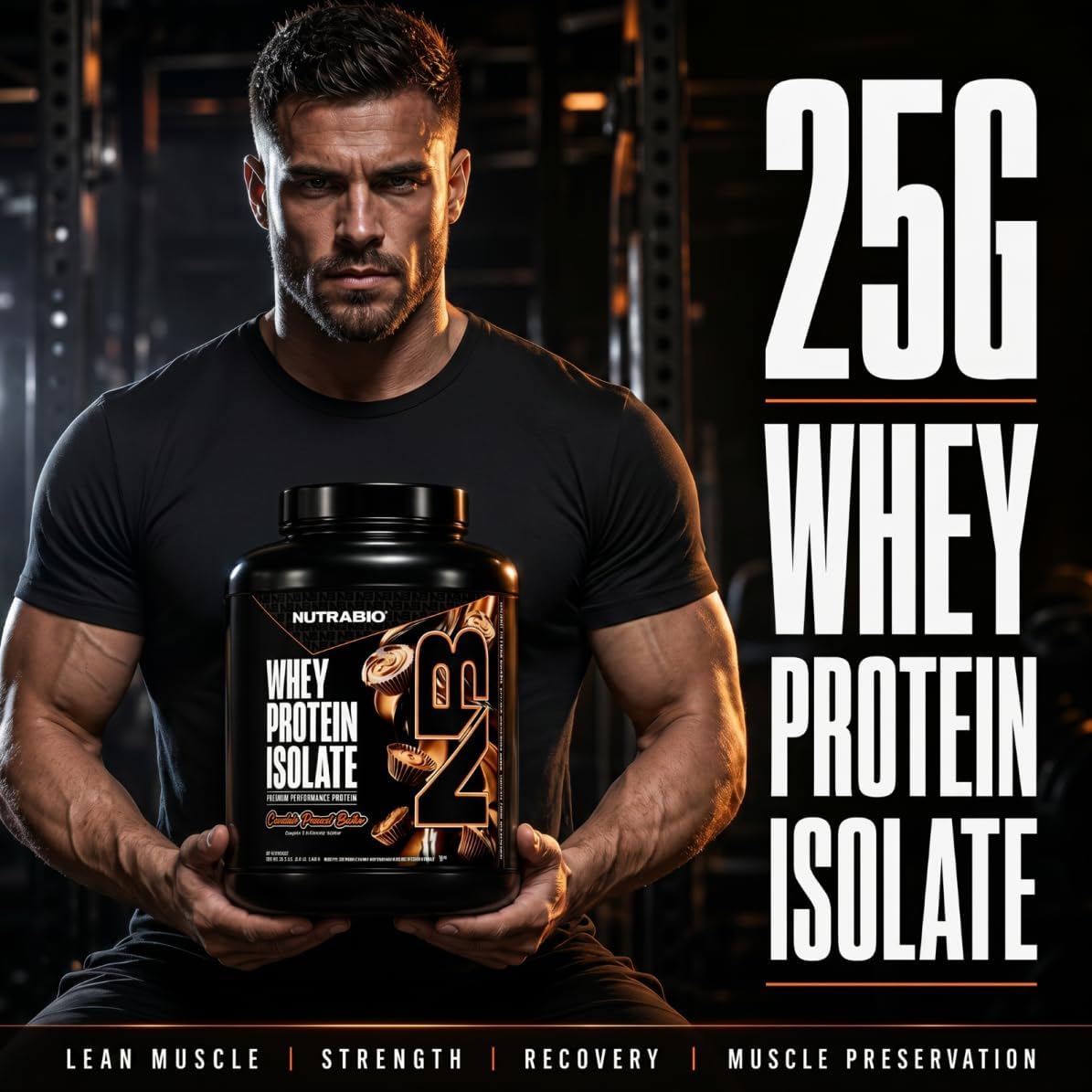 NutraBio 100% Whey Protein Isolate Protein Powder, 25g Protein with Complete Amino Acid Profile, Non-GMO, Soy & Gluten Free, Low Carb, Low Calorie Whey Protein Powder, Raw Unflavored, 20 Servings
