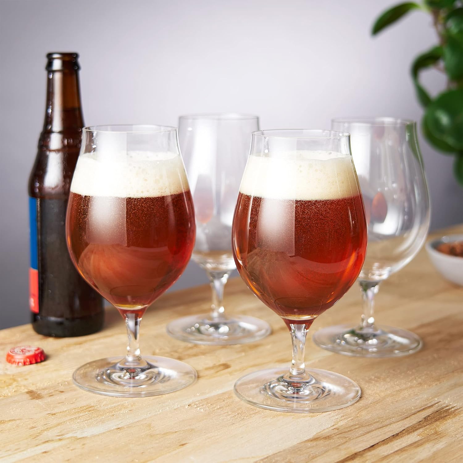 Spiegelau Barrel Aged Tulip Beer Glasses, Stylish Crystal Drinking Glasses for Craft Beers, Stouts, Belgian Ales, Sours, Cocktails, Gifts for Men, Bachelor Party, Elegant Glassware, 17.7 oz, Set of 2