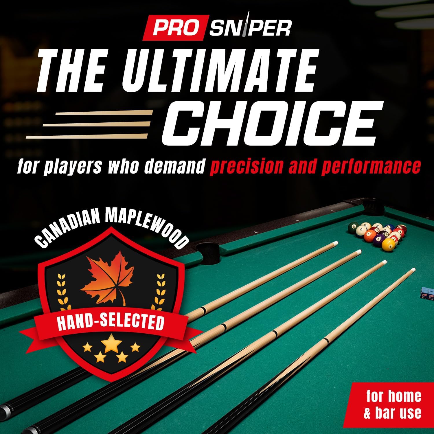 Prosniper Premium Pool Sticks Set of 4 | 58-Inch