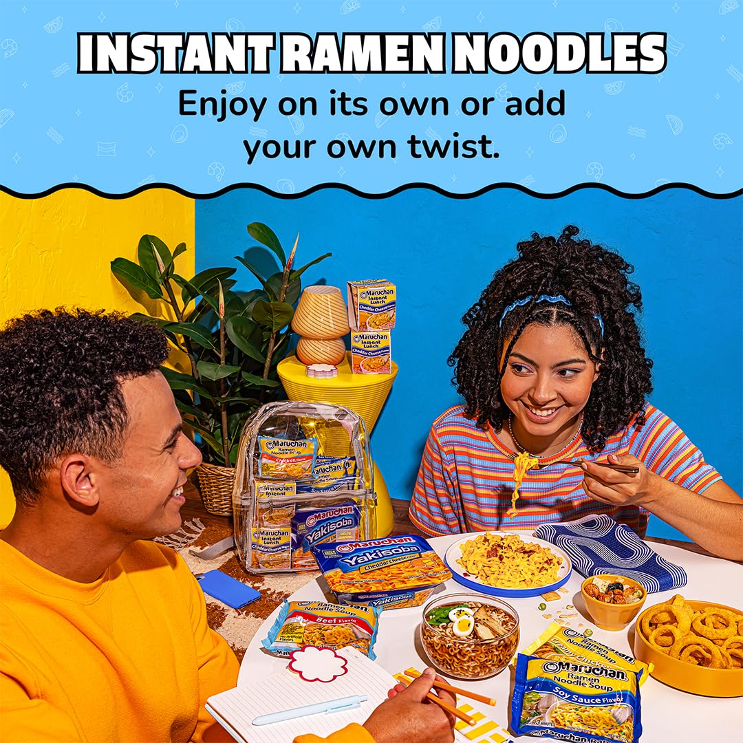 Maruchan Ramen Noodle Soup, Pork Flavor – Japanese-Style Instant Noodles, Quick & Easy Meal for Kids, Students & Busy Families – 3 Oz. (24 Pack)