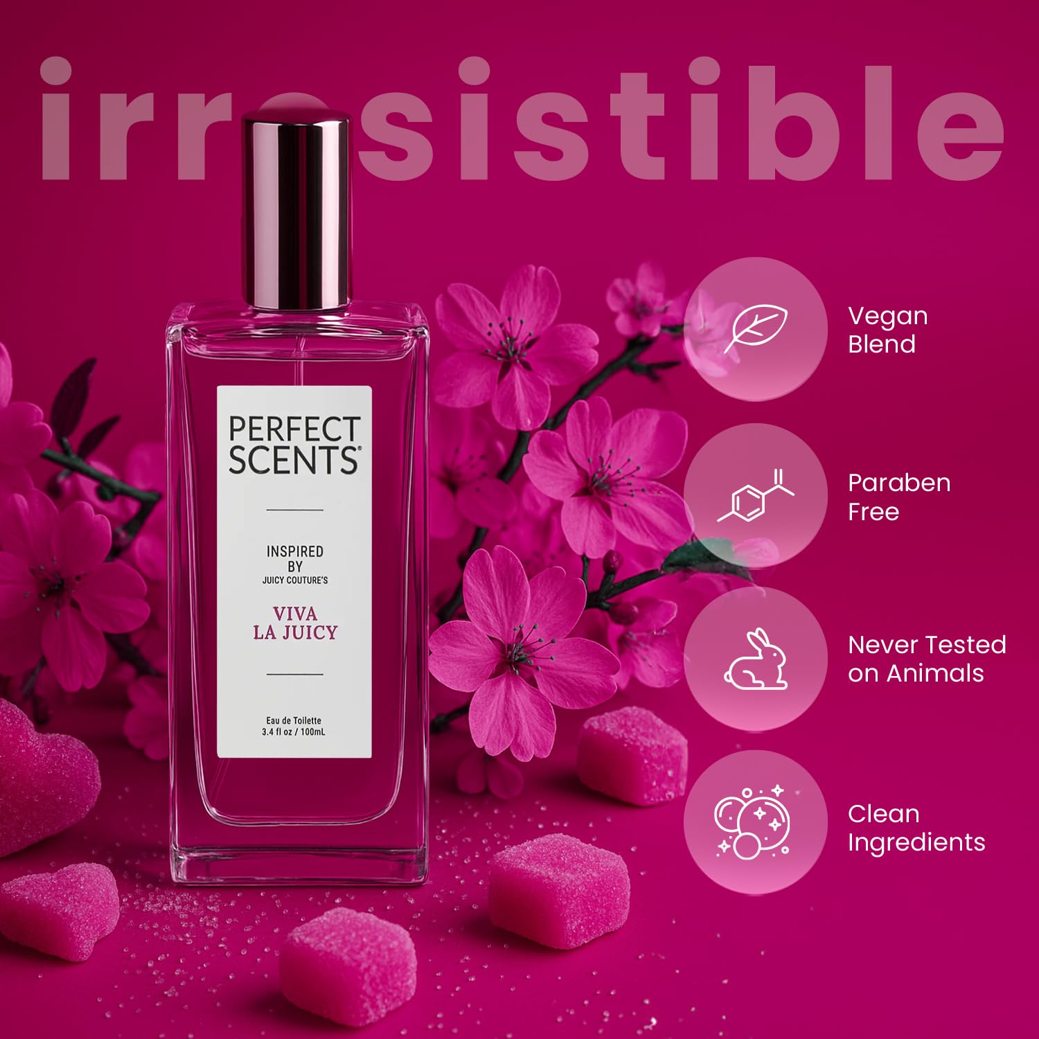 Perfect Scents Fragrances, Inspired by Juicy Couture's Juicy Couture, Women’s Eau de Toilette, Vegan, Paraben-Free, Phthalate-Free, Never Tested on Animals, 2.5 Fluid Ounces
