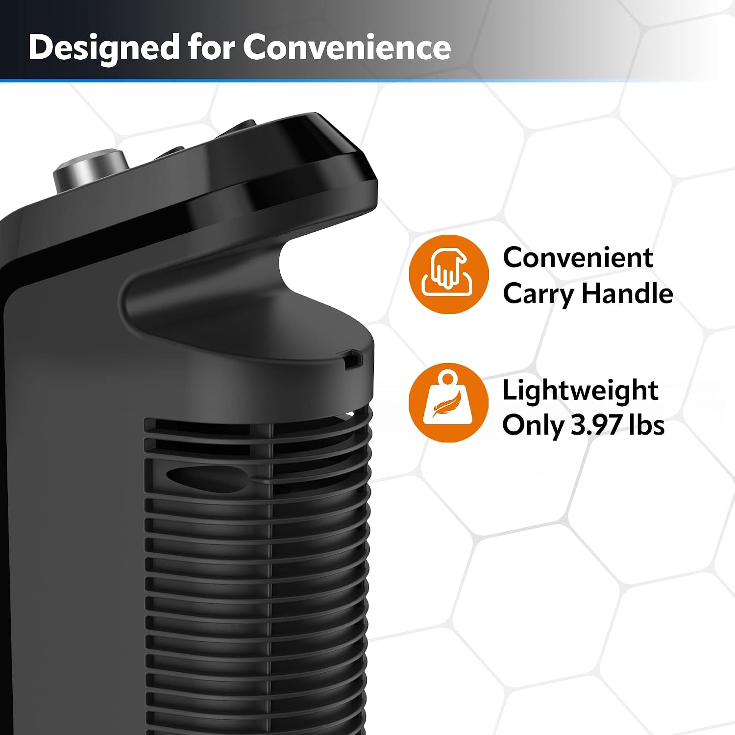 Lasko Oscillating Ceramic Tower Space Heater for Home with Overheat Protection, Adjustable Thermostat, and 2 Speeds, 15.7 Inches, Black, 1500W