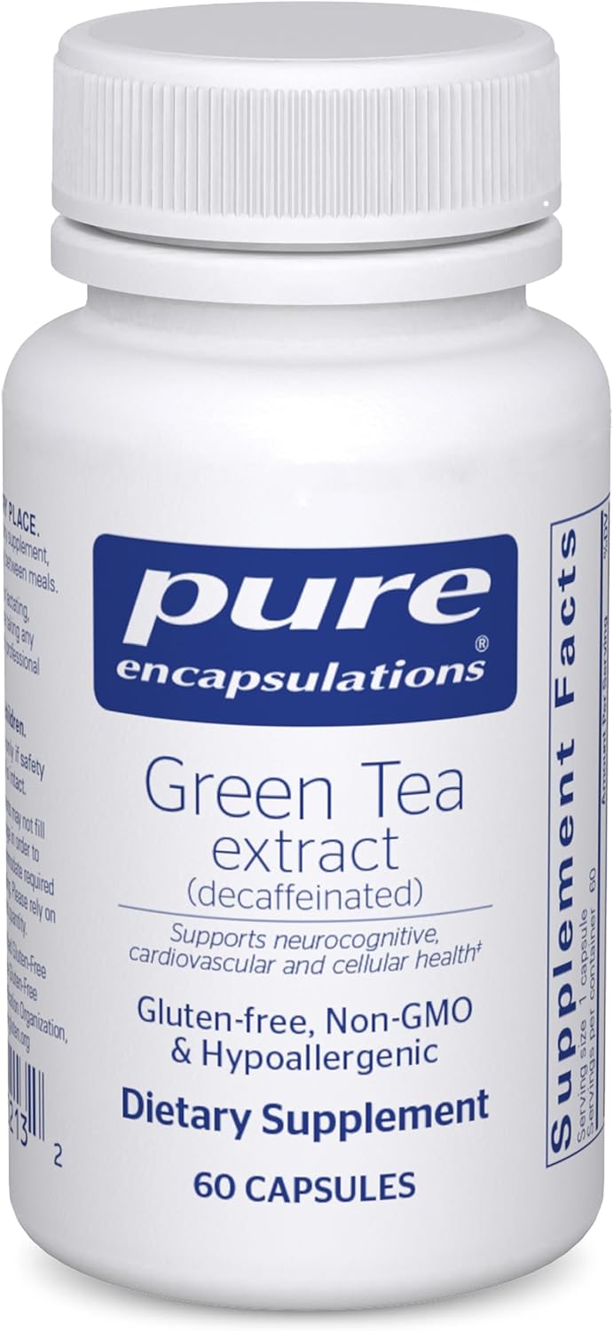Pure Encapsulations Green Tea Extract (Decaffeinated) | Hypoallergenic Antioxidant Support for All Cells in the Body* | 120 Capsules | Decaffeinated Green Tea Extract, Antioxidant Support for All Cells in the Body*, Non-GMO