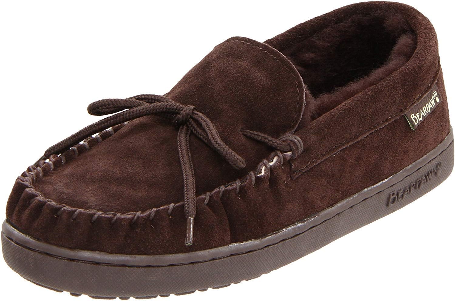BEARPAW Moc II 2 - Men's Sheepskin Slipper - 1295M | Comfortable & Lightweight Men's Shoe, Medium Fit, Multiple Colors