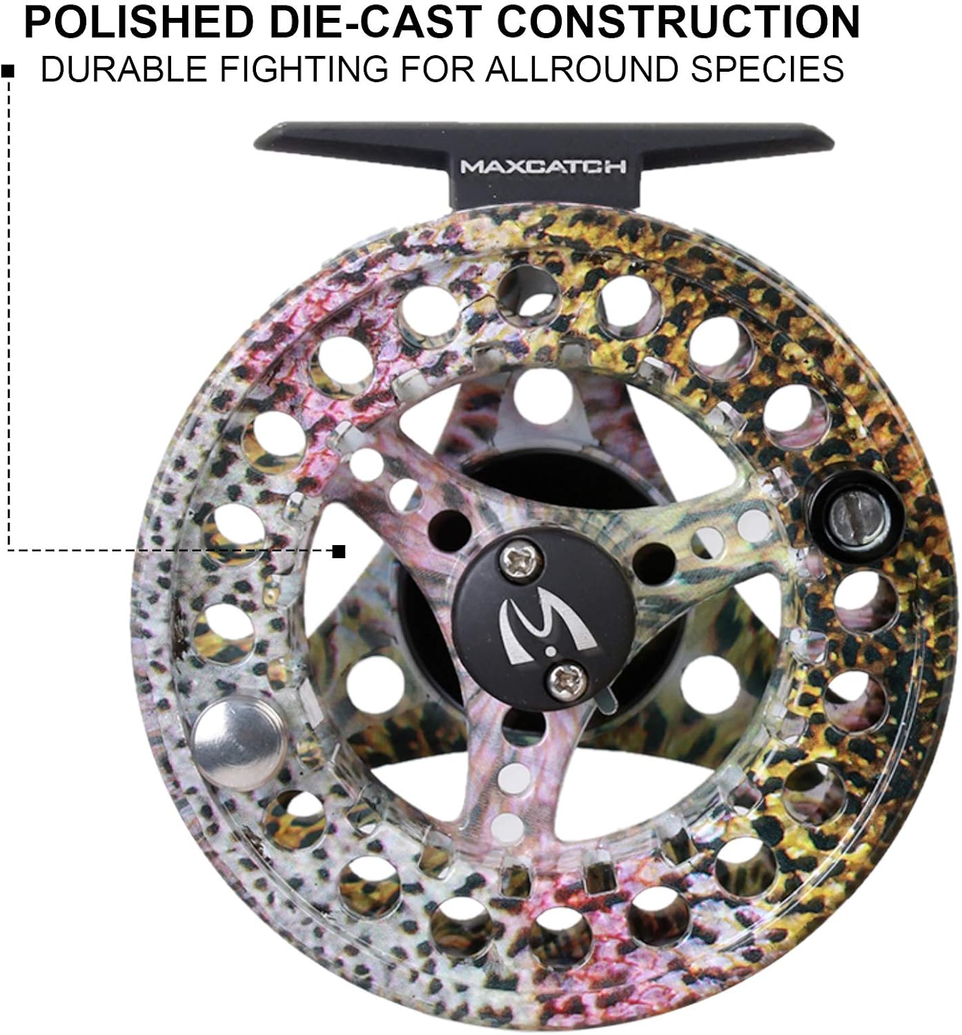 M MAXIMUMCATCH Maxcatch ECO Large Arbor Fly Fishing Reel (3/4wt 5/6wt 7/8wt) and Pre-Loaded Fly Reel with Line Combo