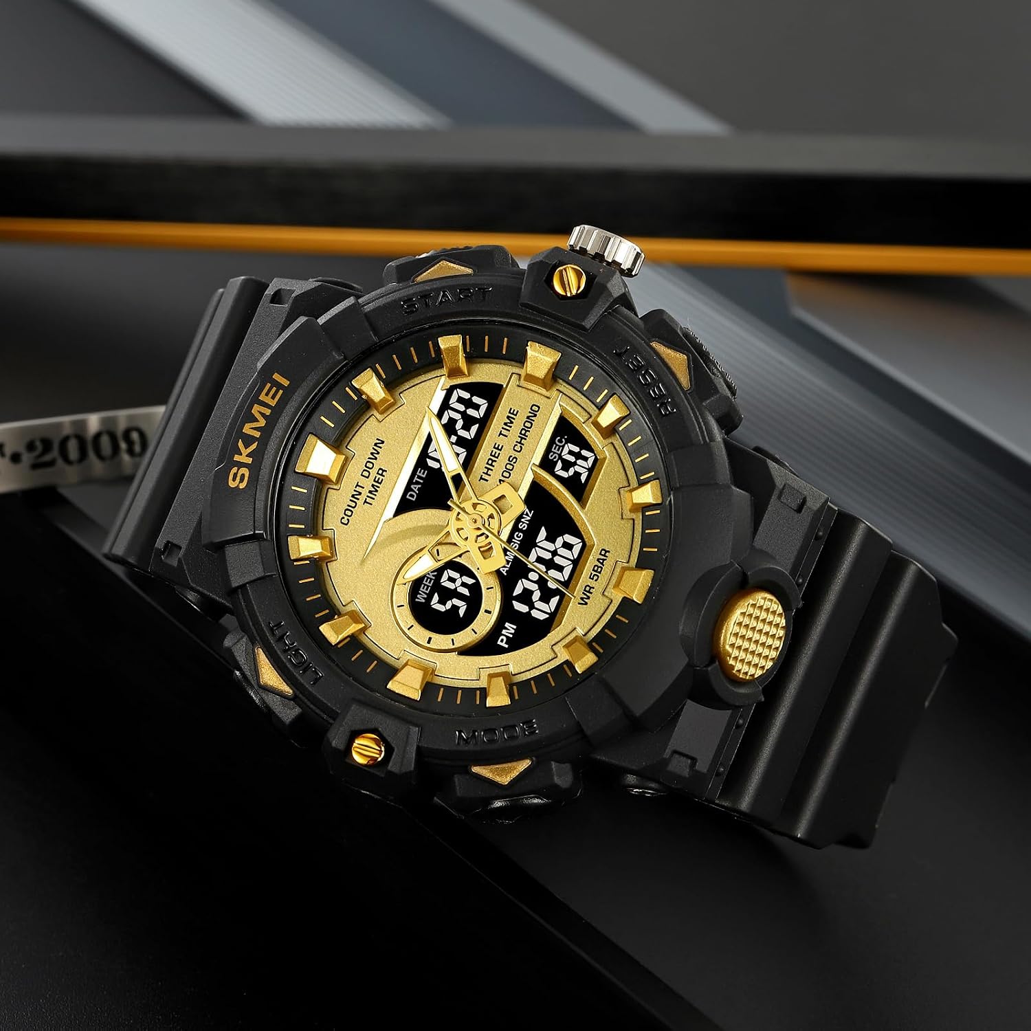 FANMIS Men's Digital Sport Watch Military LED Alarm Waterproof Quartz Watch | Tactical Outdoor Sport Watch Multi Function Led Display Alarm Stopwatch Date Quartz Rugged Style Daily Water Resistance