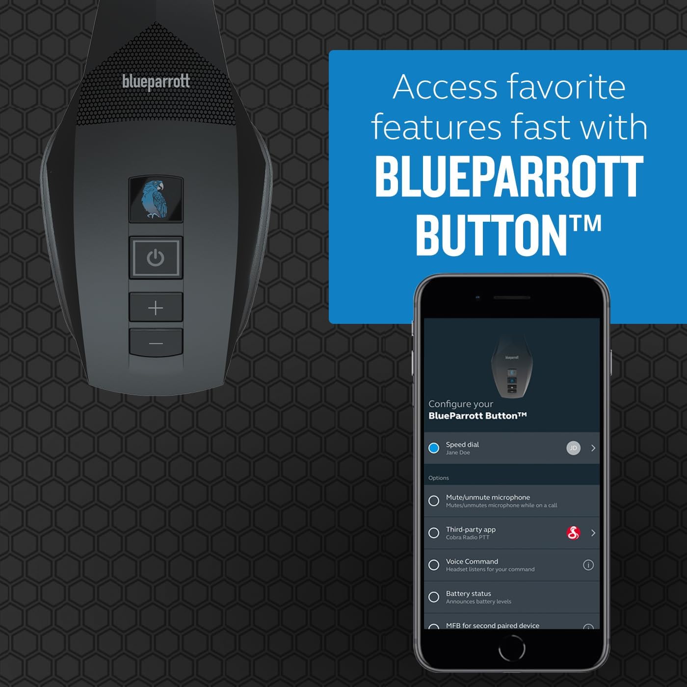 BlueParrott B550-XT Bluetooth Headset | 96% noise canceling headset for truck drivers; voice control, IP54-rated, 24 hr talk time