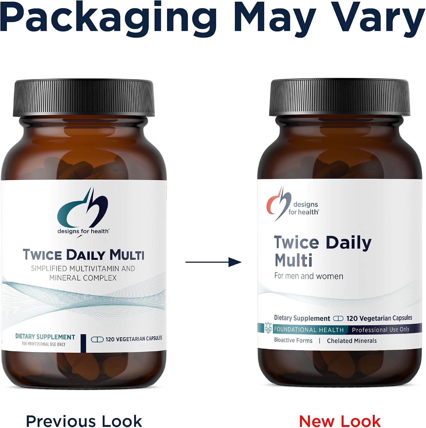 Designs for Health Methylated Multivitamin for Women & Men - Twice Daily Multimineral Supplement & Multivitamin Without Iron + Methylated B12 and Folate, Vitamin C, K, D, E + More (120 Capsules)